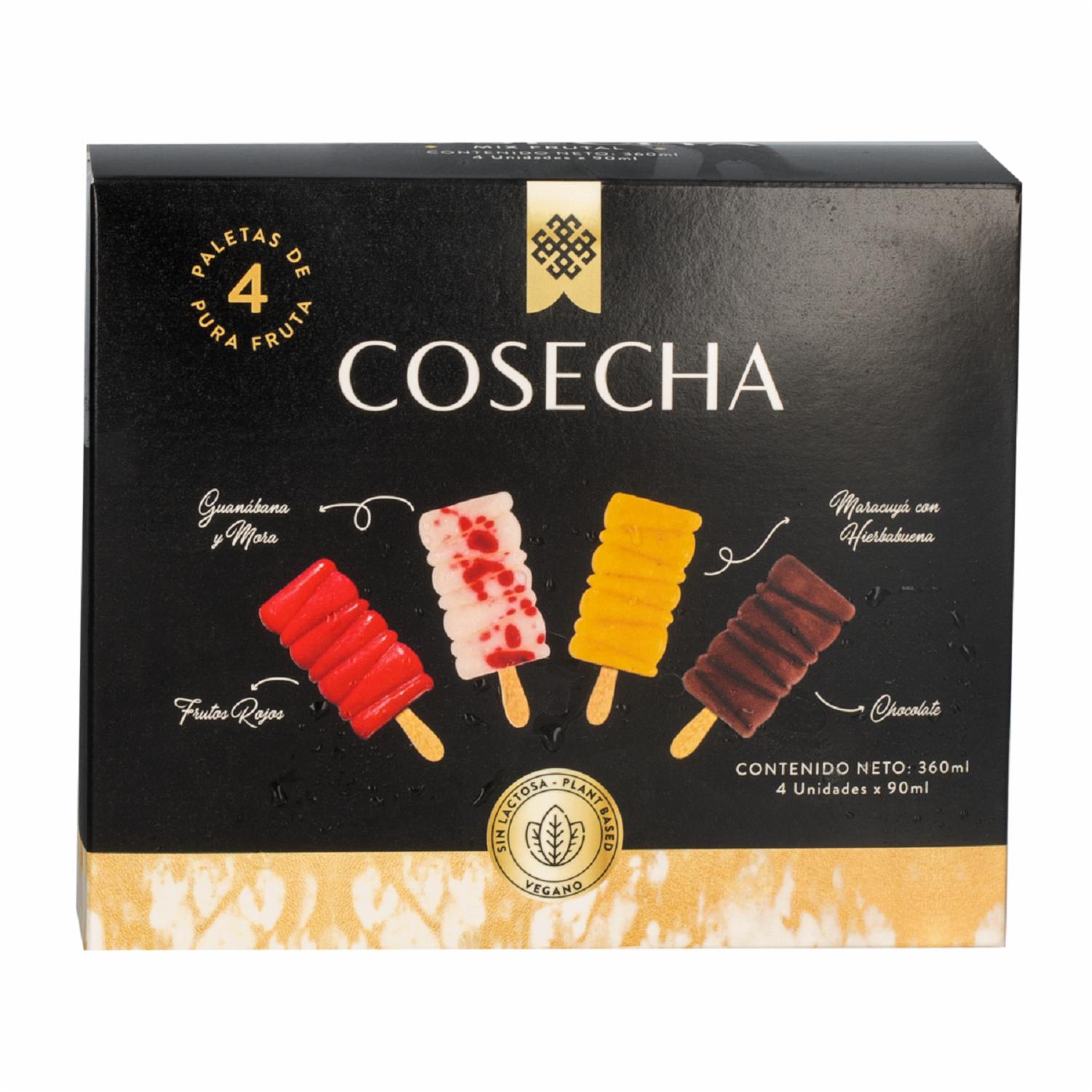 Mix De Paletas Frutales COSECHA GOURMET 4 Uds X 90 Ml