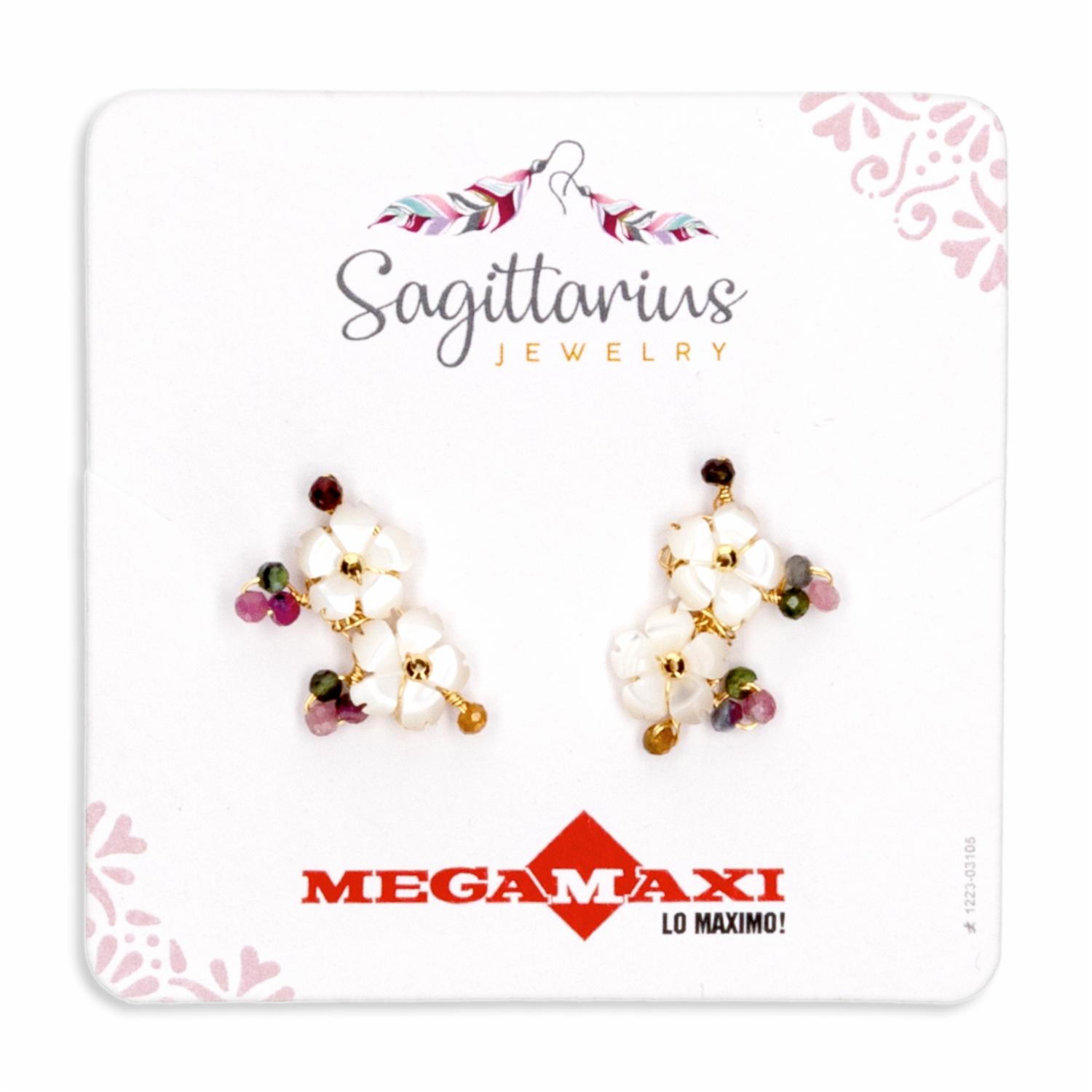 Aretes Para Dama Diseño Moi Blanco SAGITTARIUS JEWERLY 1 Par