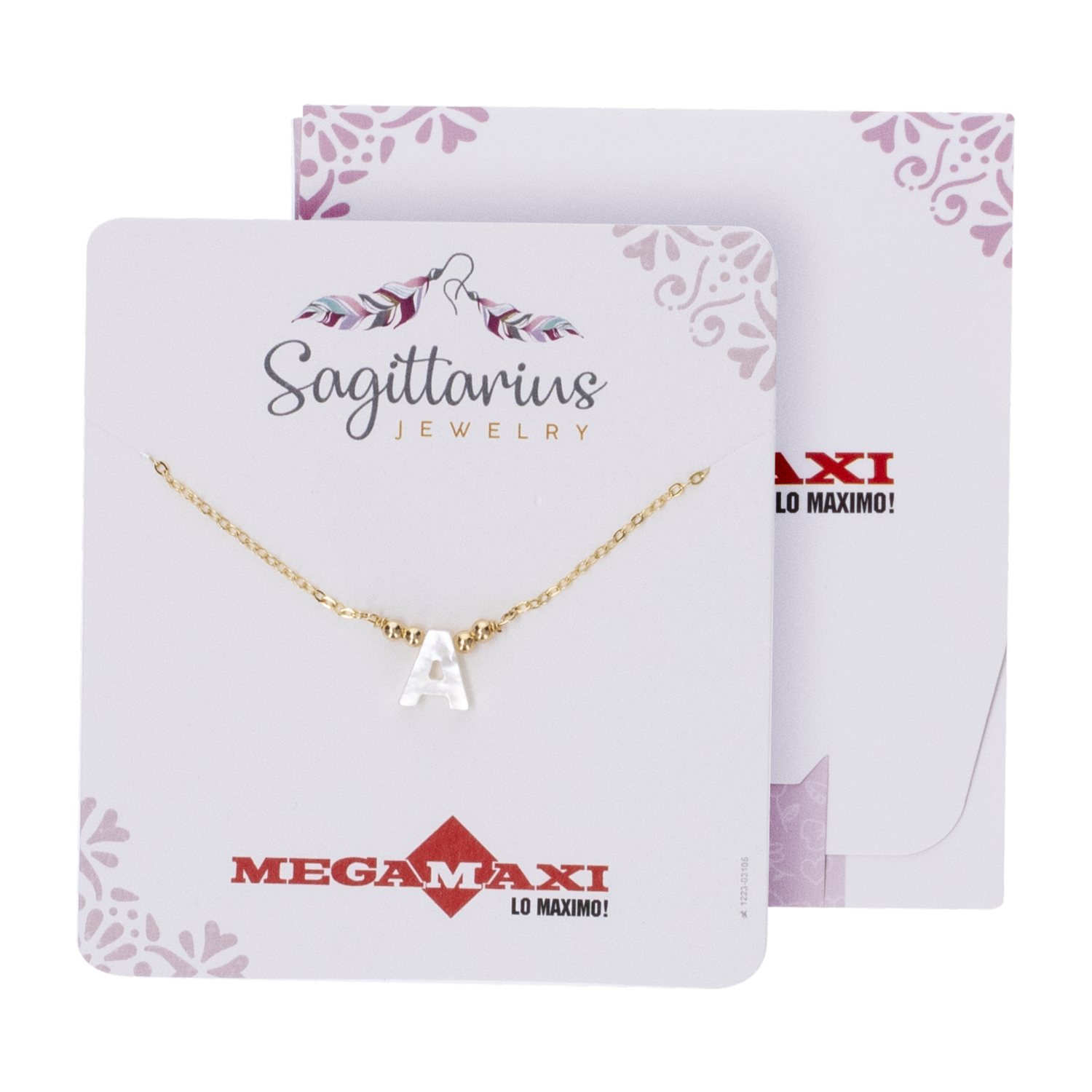 Collar Para Dama Diseño Nácar Con Dije Letra A SAGITTARIUS JEWERLY Unidad