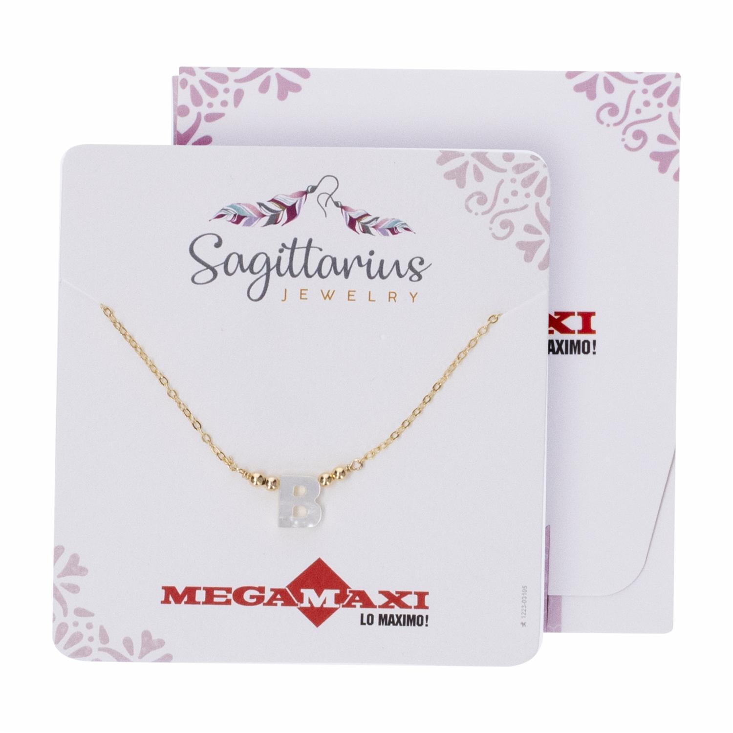 Collar Para Dama Diseño Nácar Con Dije Letra B SAGITTARIUS JEWERLY Unidad