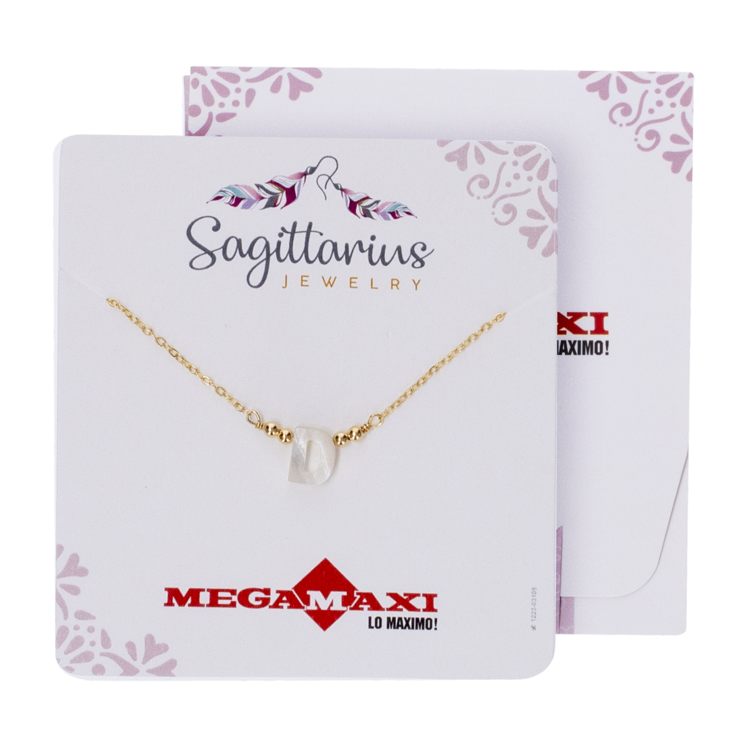 Collar Para Dama Diseño Nácar Con Dije Letra D SAGITTARIUS JEWERLY Unidad