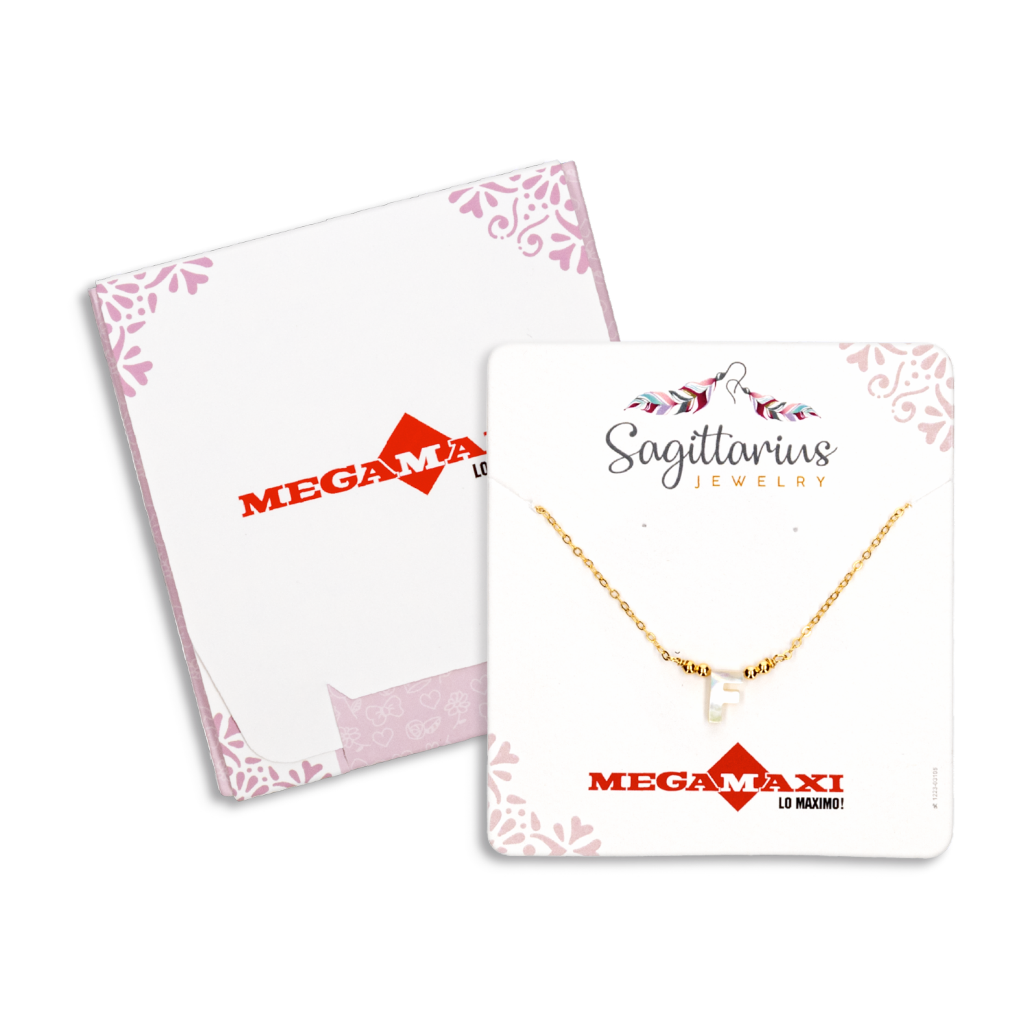 Collar Para Dama Diseño Nácar Con Dije Letra F SAGITTARIUS JEWERLY Unidad