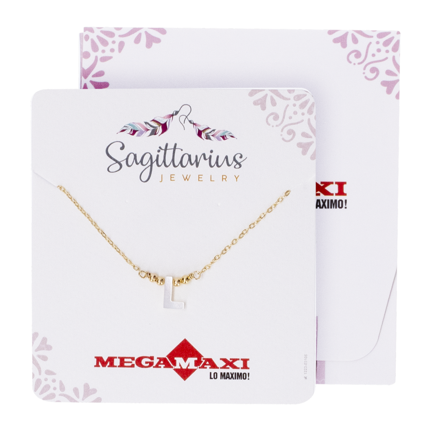 Collar Para Dama Diseño Nácar Con Dije Letra L SAGITTARIUS JEWERLY Unidad