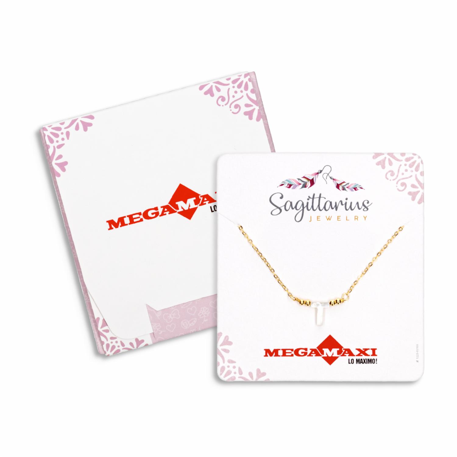 Collar Para Dama Diseño Nácar Con Dije Letra T SAGITTARIUS JEWERLY Unidad