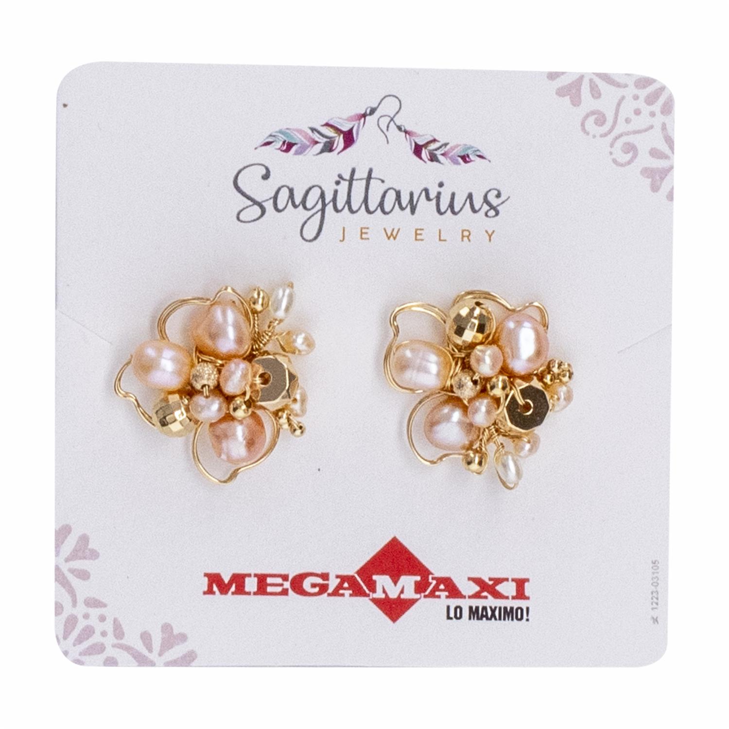 Aretes Para Dama Diseño Thalía Dorados SAGITTARIUS JEWERLY 1 Par