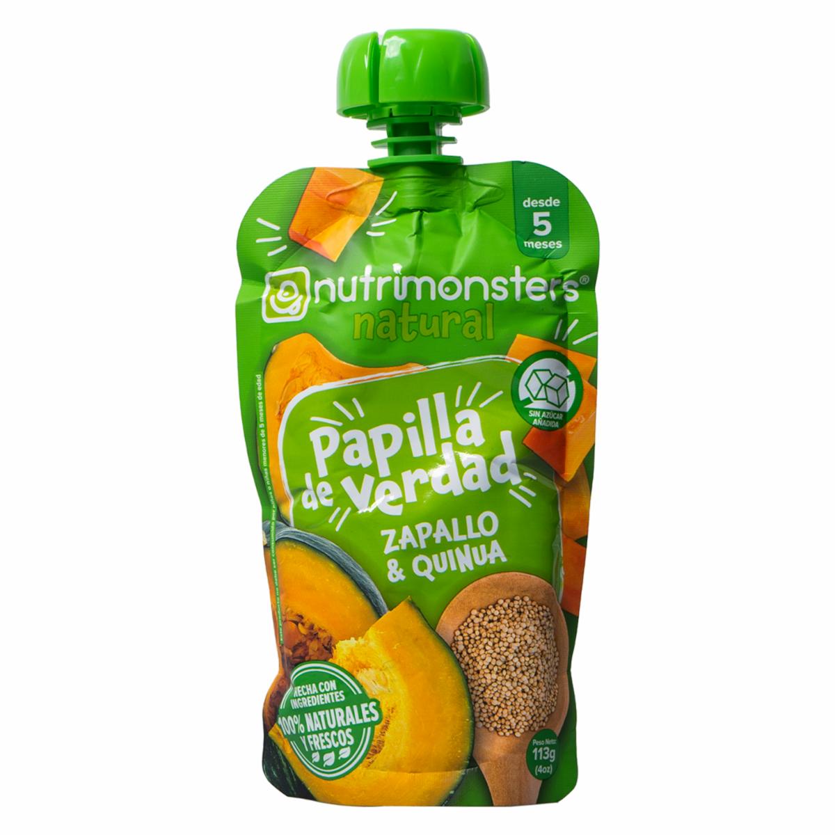 Compota Pouch Zapallo Y Quinoa NUTRIMONSTERS 113 G - Supermaxi