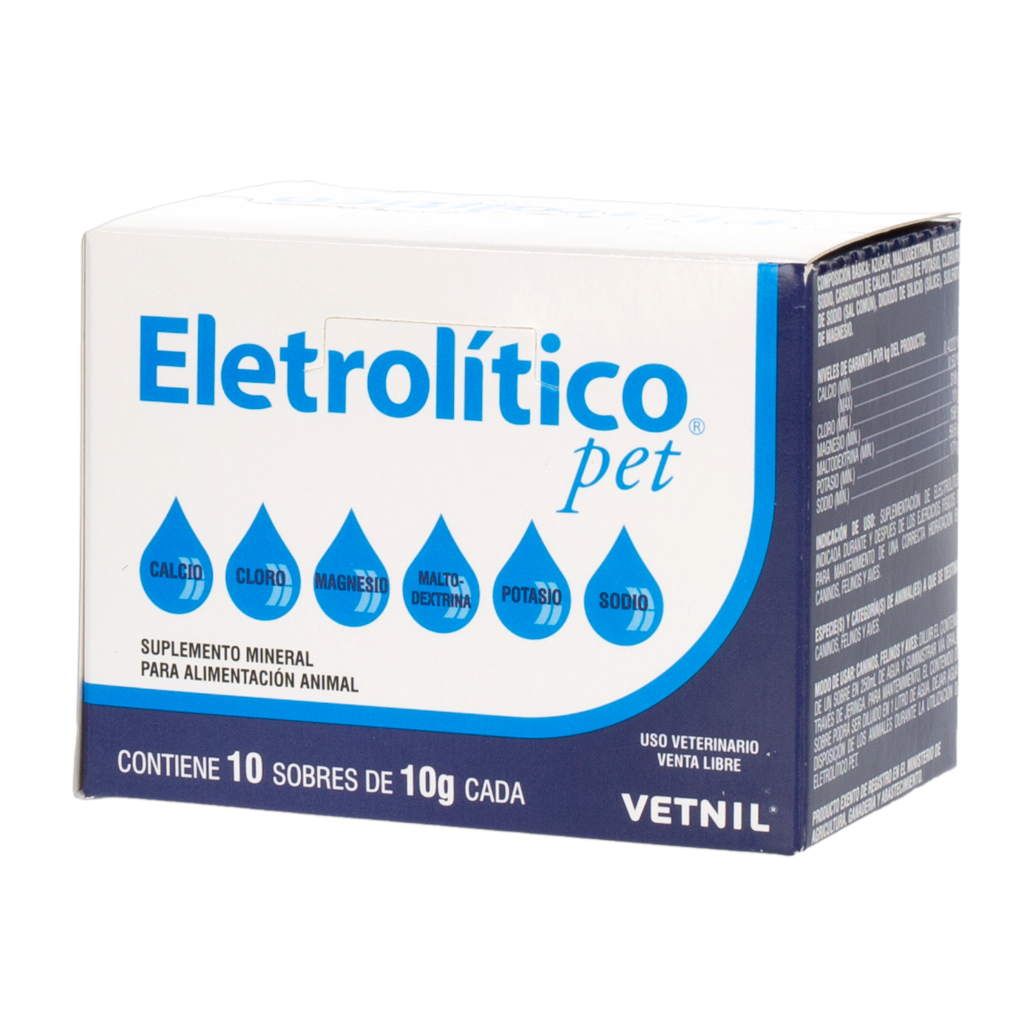 Suplemento Para Mascotas Mineral ELECTROLÍTICO PET 10 X 10 G