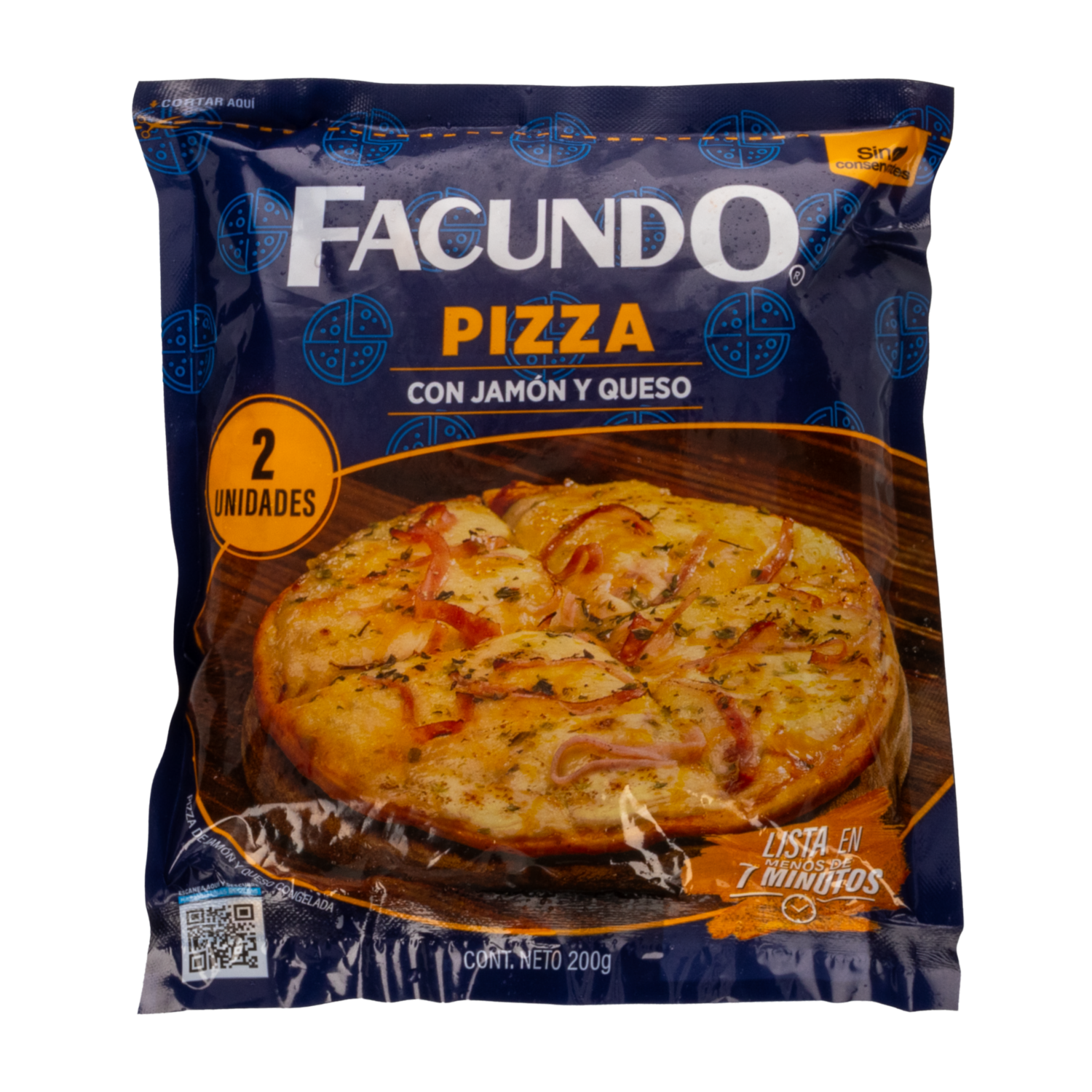 Pizza Congelada De Jamón Y Queso FACUNDO 200 G