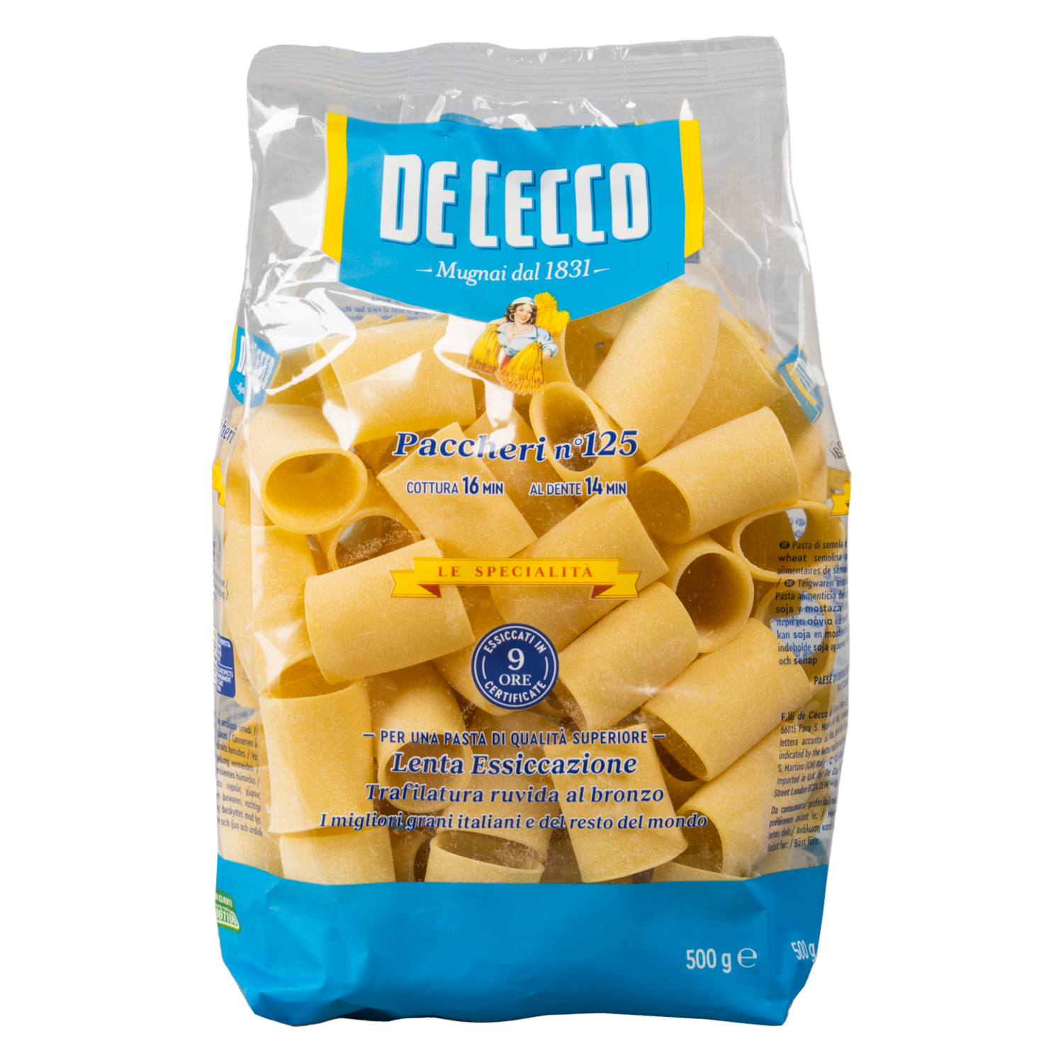Pasta De Trigo Duro Paccheri DE CECCO 500 G