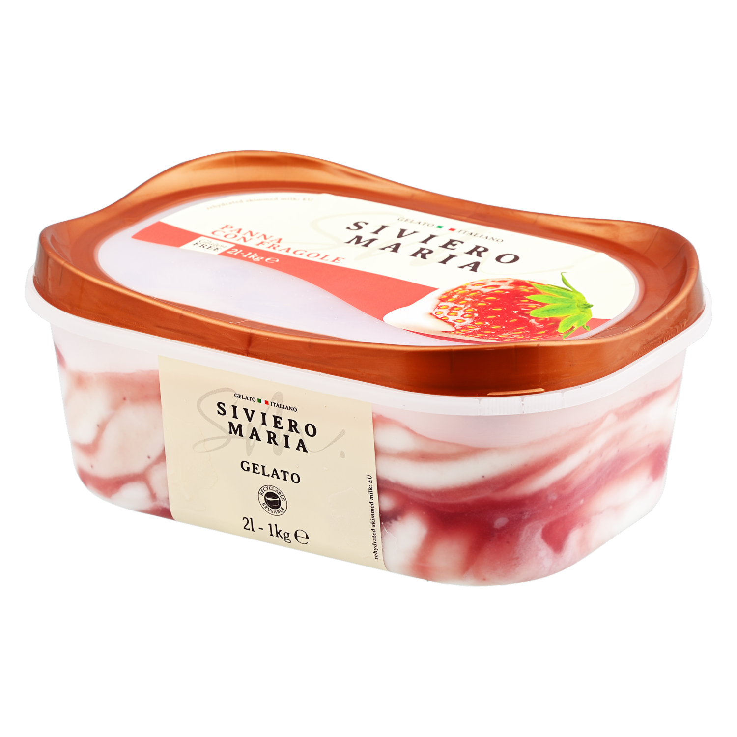 Helado Con Jarabe Fresas Y Fresas Semi Confitadas SIVIERO MARIA 2000 ML