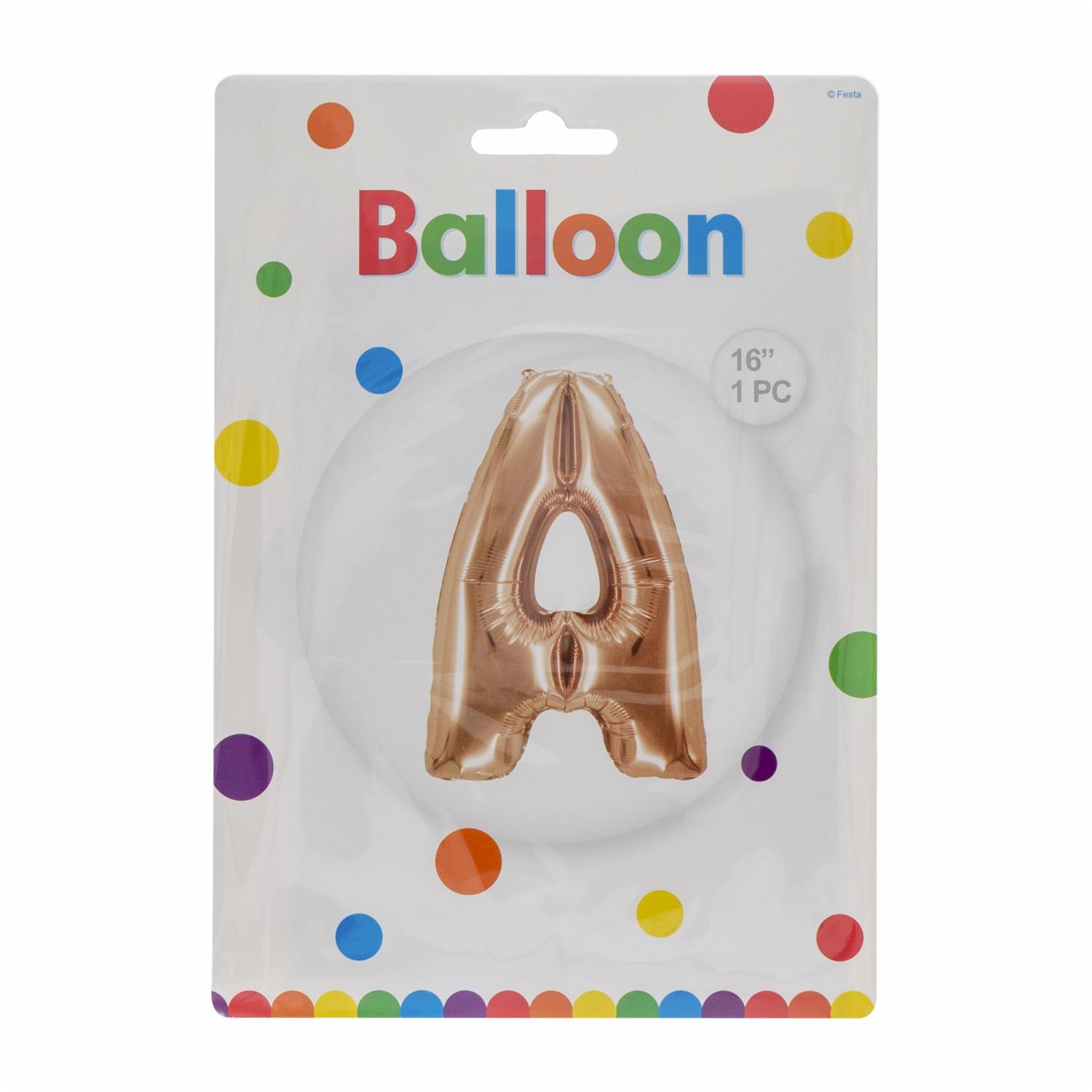 Globo Metálico Letra A Dorado Rosa BALLOON 40,5 Cm