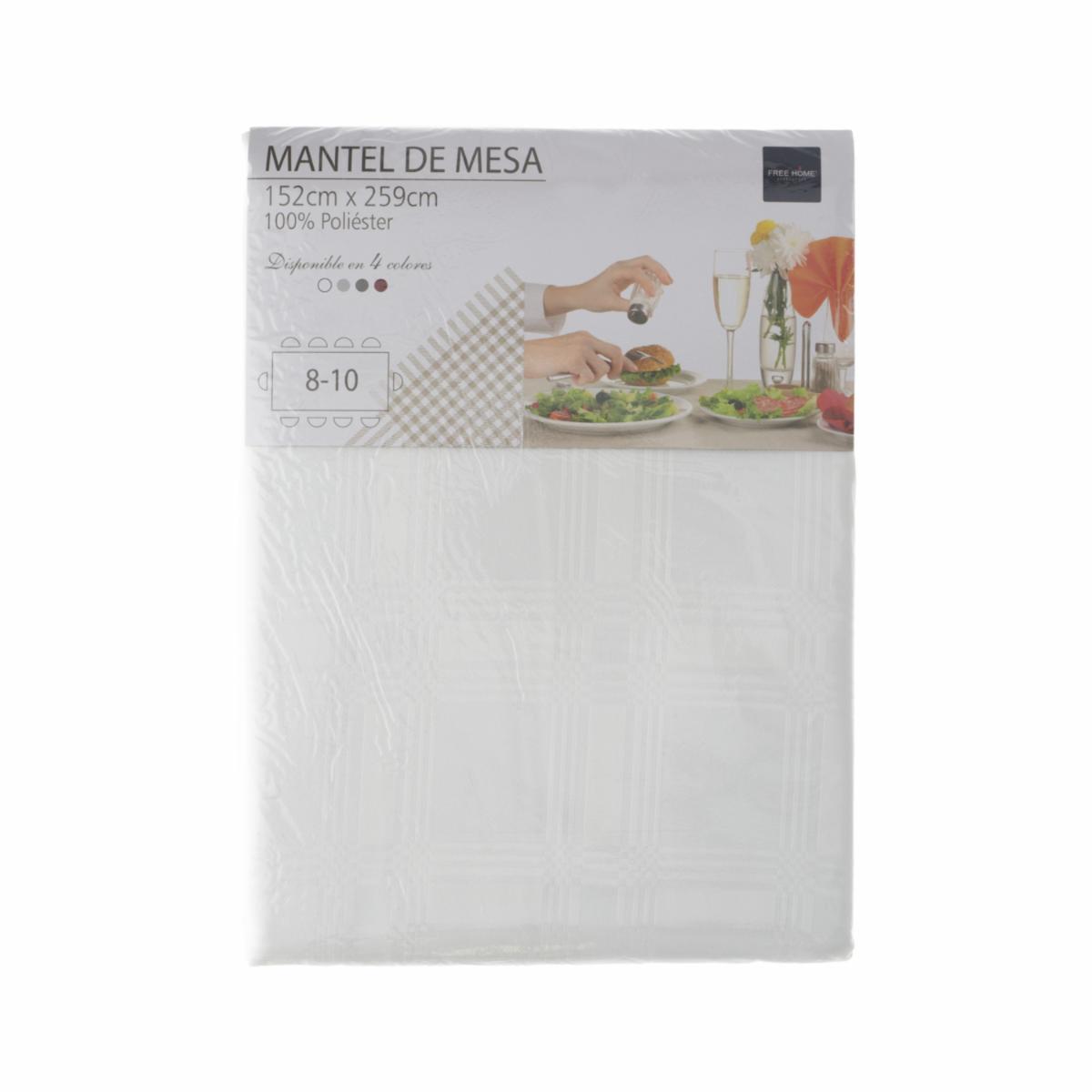Mantel Rectangular Blanco FREE HOME 152 X 259 Cm