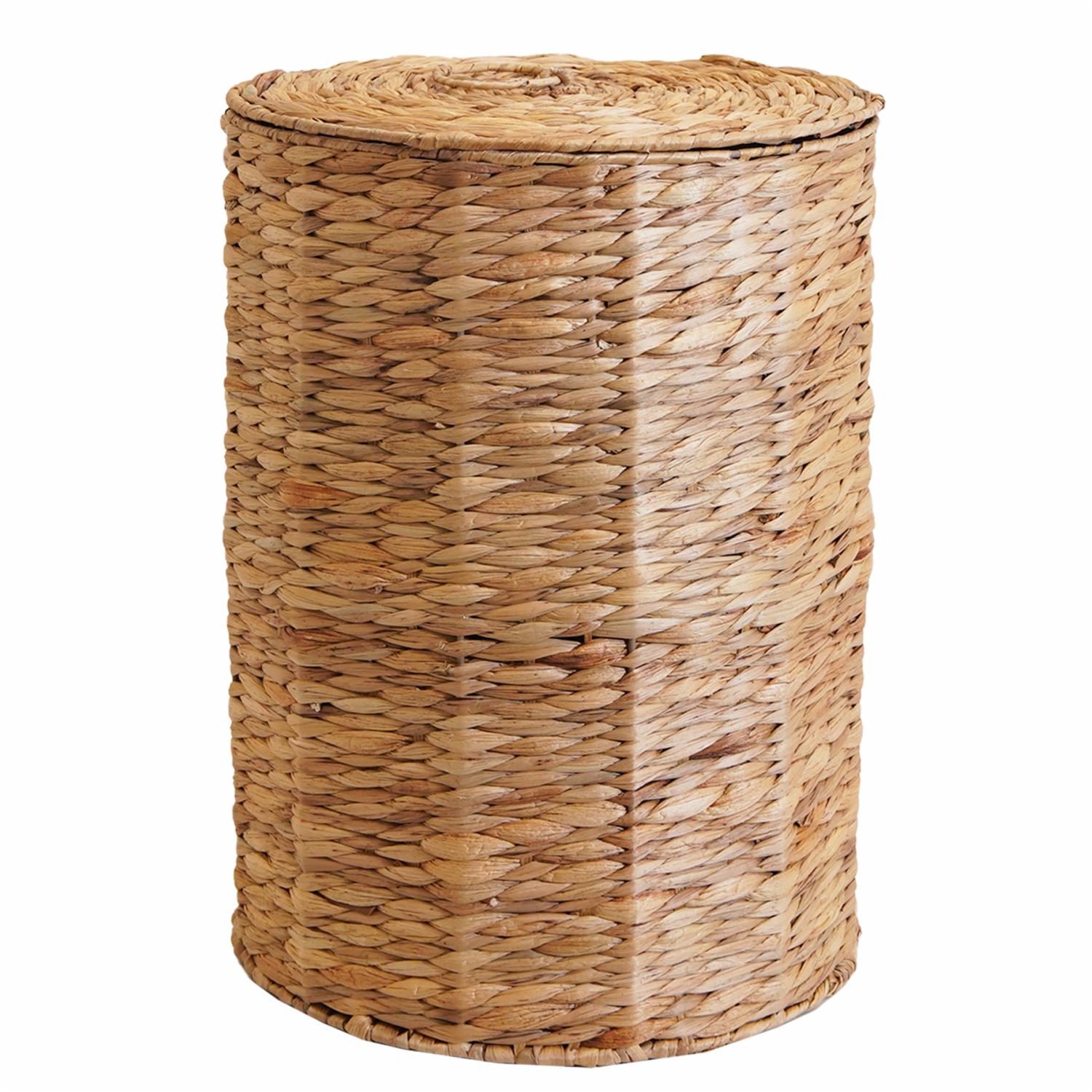 Canasto Redondo Natural Con Tapa MAXWELL Grande