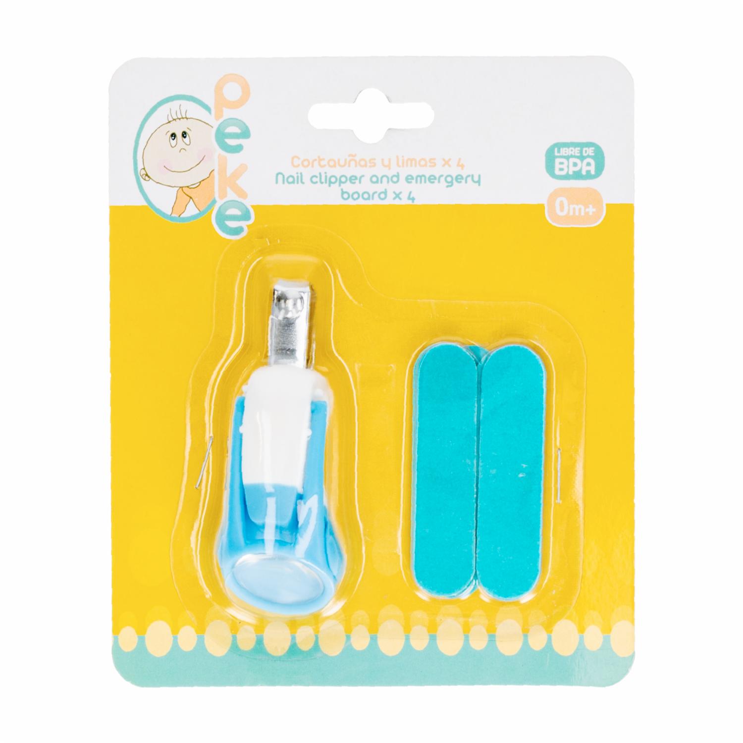 Set Cuidado De Uñas Limas Y Cortaúñas Azul PEKE Unidad