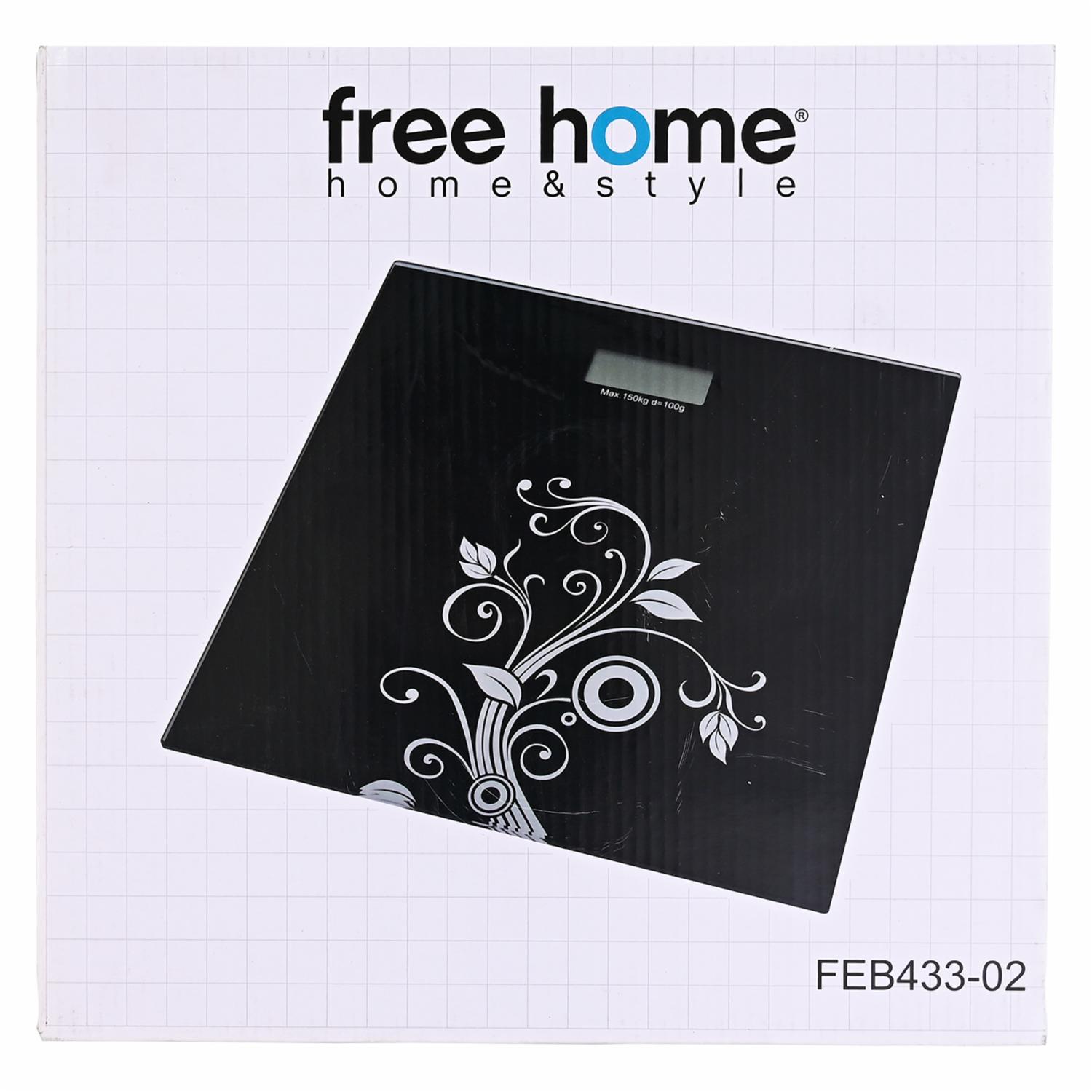 Balanza De Baño Negra Print Ramas FREE HOME Digital