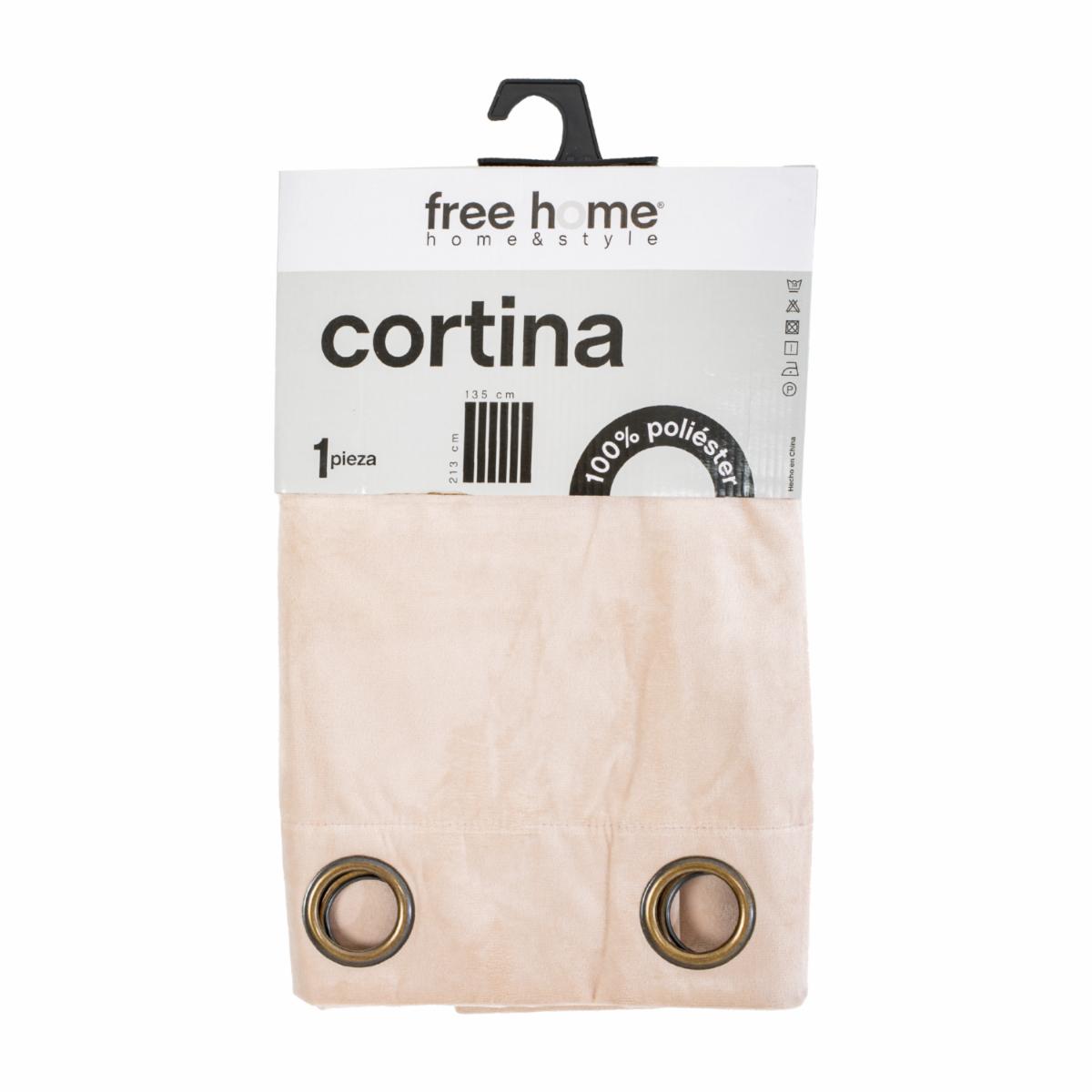 Cortina De Área Black Out Rosa FREE HOME 135 X 213 Cm