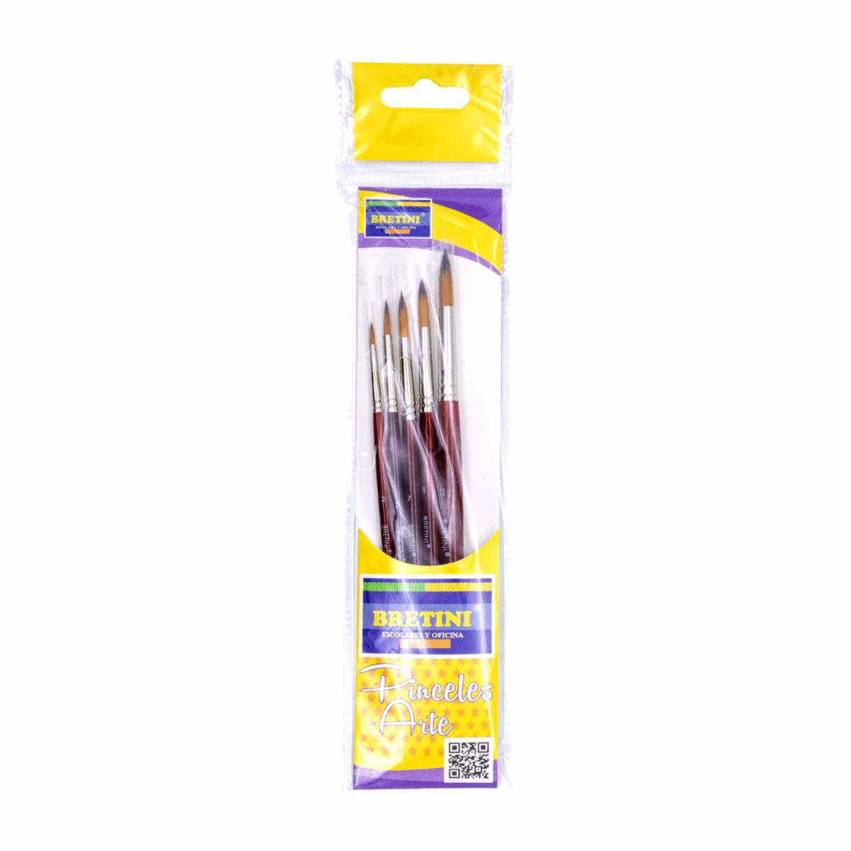 Set De Pinceles 2,5,7,8 Y 11 BRETINI 1X5 Uds