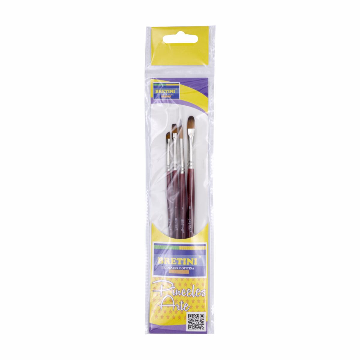 Set De Pinceles Mixto BRETINI X 4 Uds