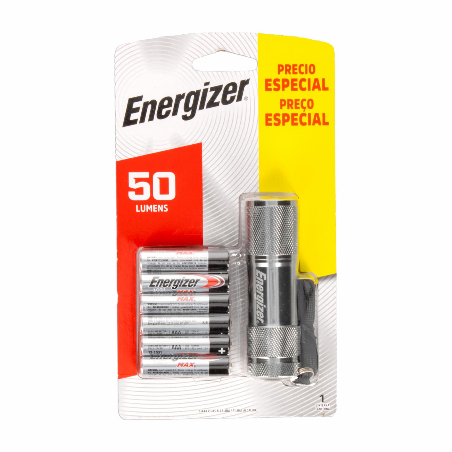 Pack Max AAA + Linterna Metálica ENERGIZER 6 Pilas