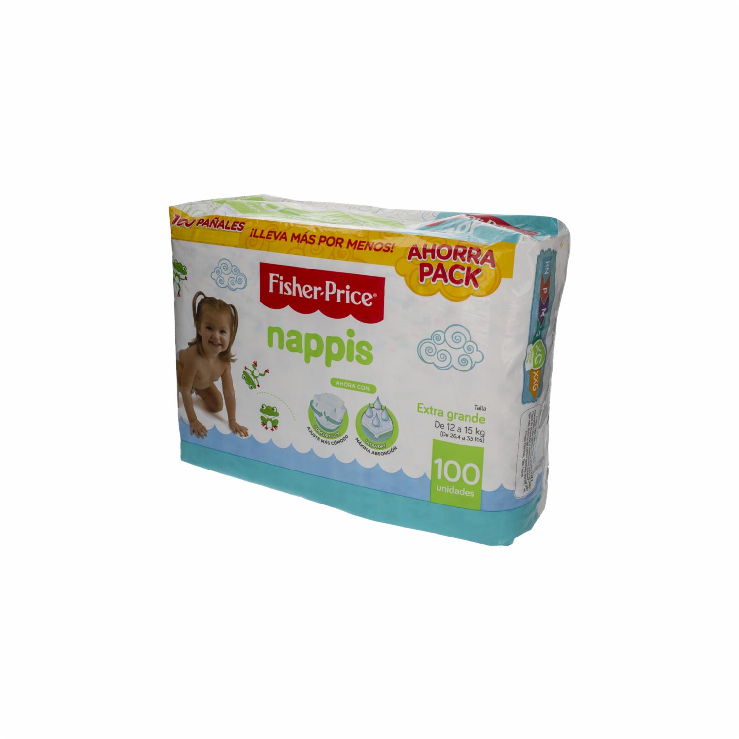 Pañales Desechables Extra Grande NAPPIS 100 Uds
