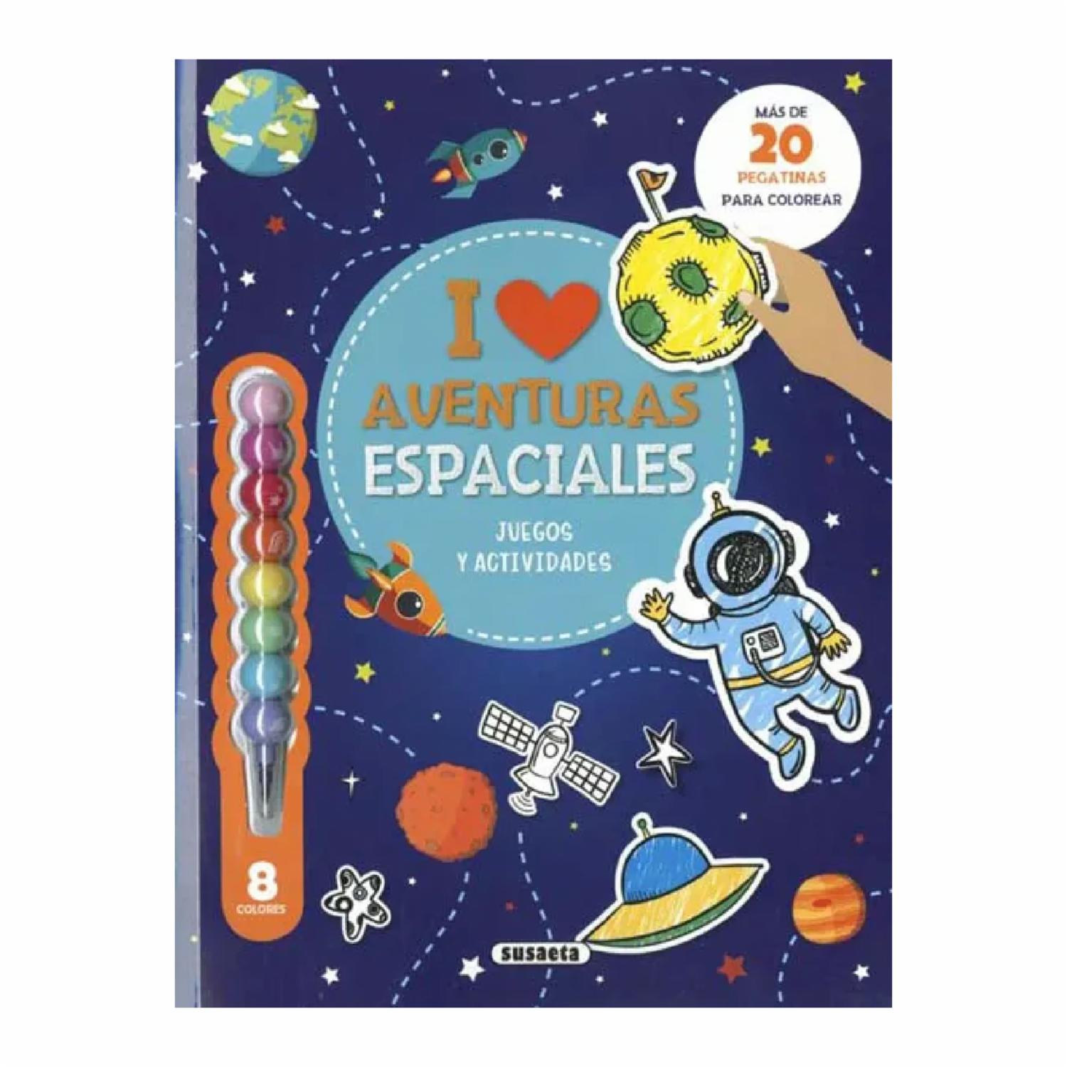 Libro Aventuras Espaciales + Pintura De 8 Colores SUSAETA 48 Páginas