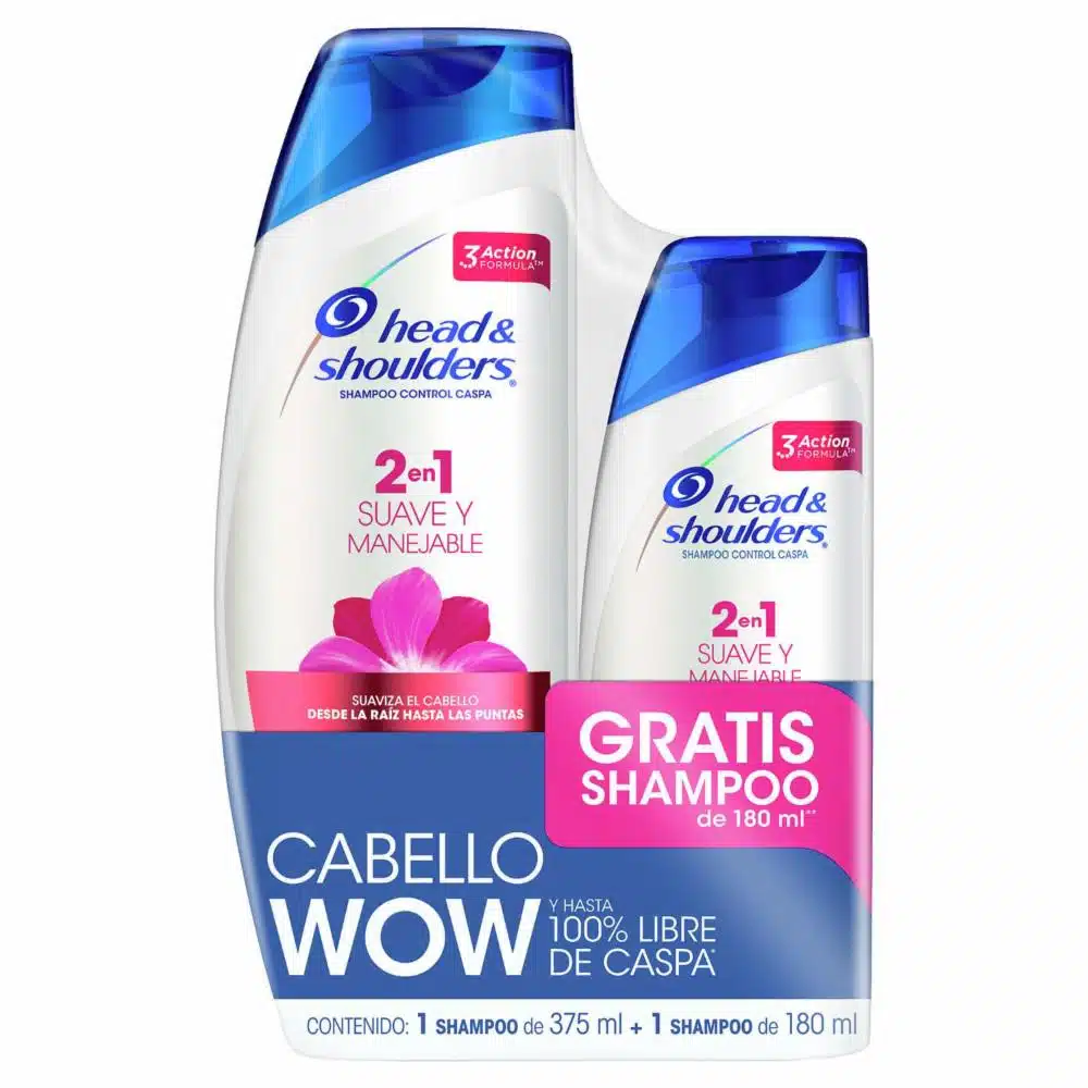 Shampoo De Cabello Suave Y Manejable 375 Ml Gratis Shampoo 180 Ml HEAD & SHOULDERS 555 Ml