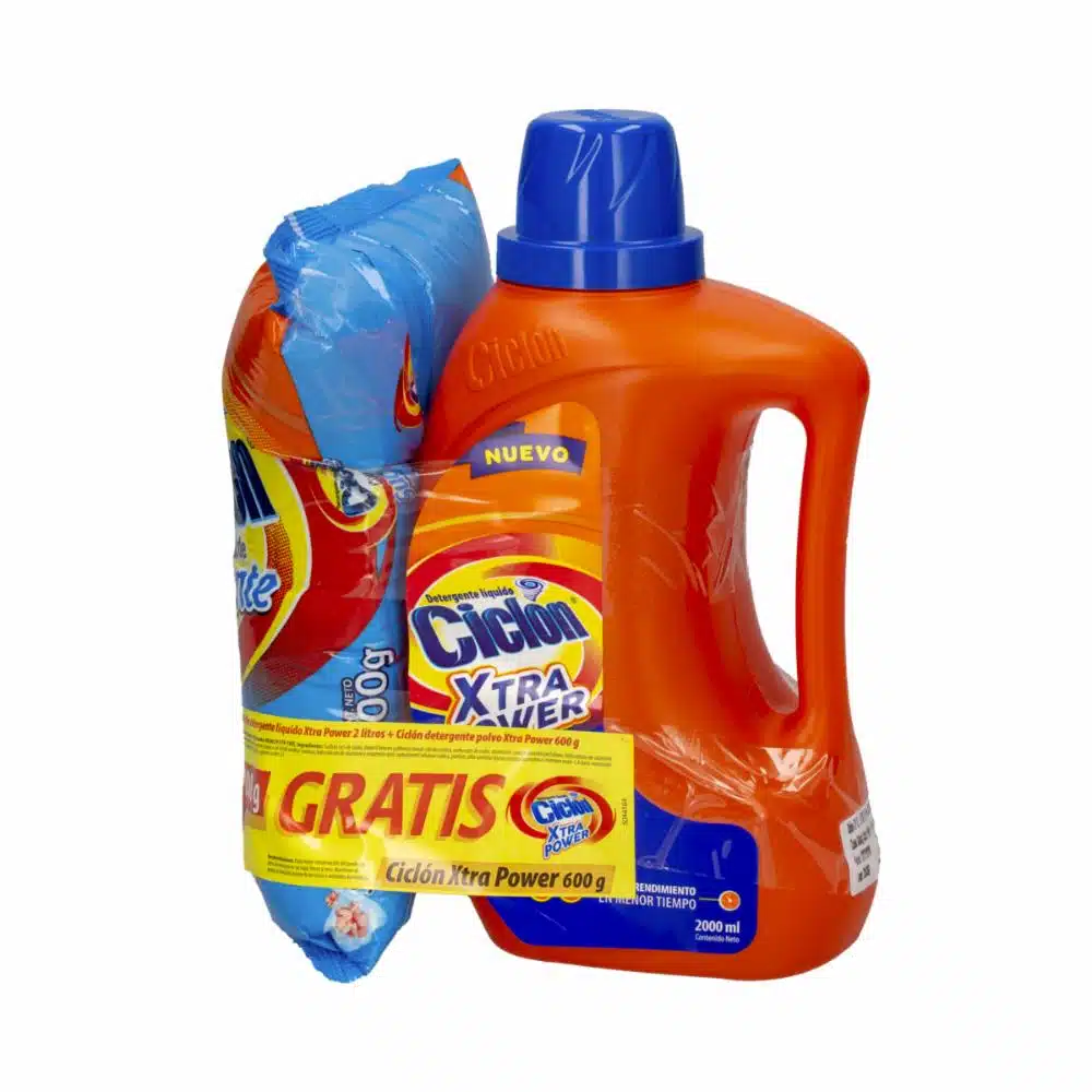 Pack De Detergente Líquido CICLÓN 2 000 Ml + 600 G