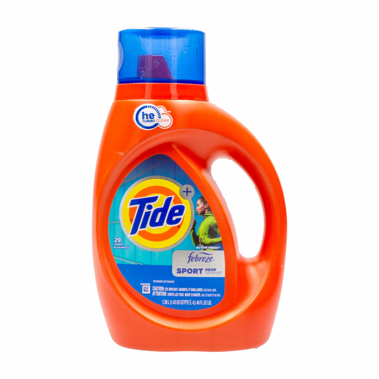Detergente Liquido Febreze Sport Active Fresh TIDE 1360 Ml