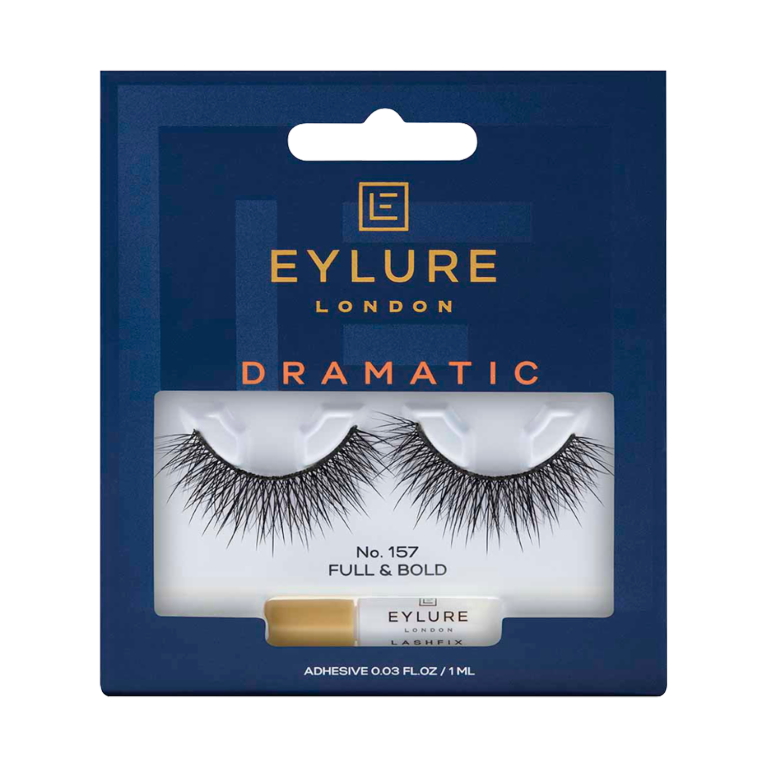Pestañas Postizas De Banda Dramatic N°157 + Adhesivo EYLURE LONDON 1 Par