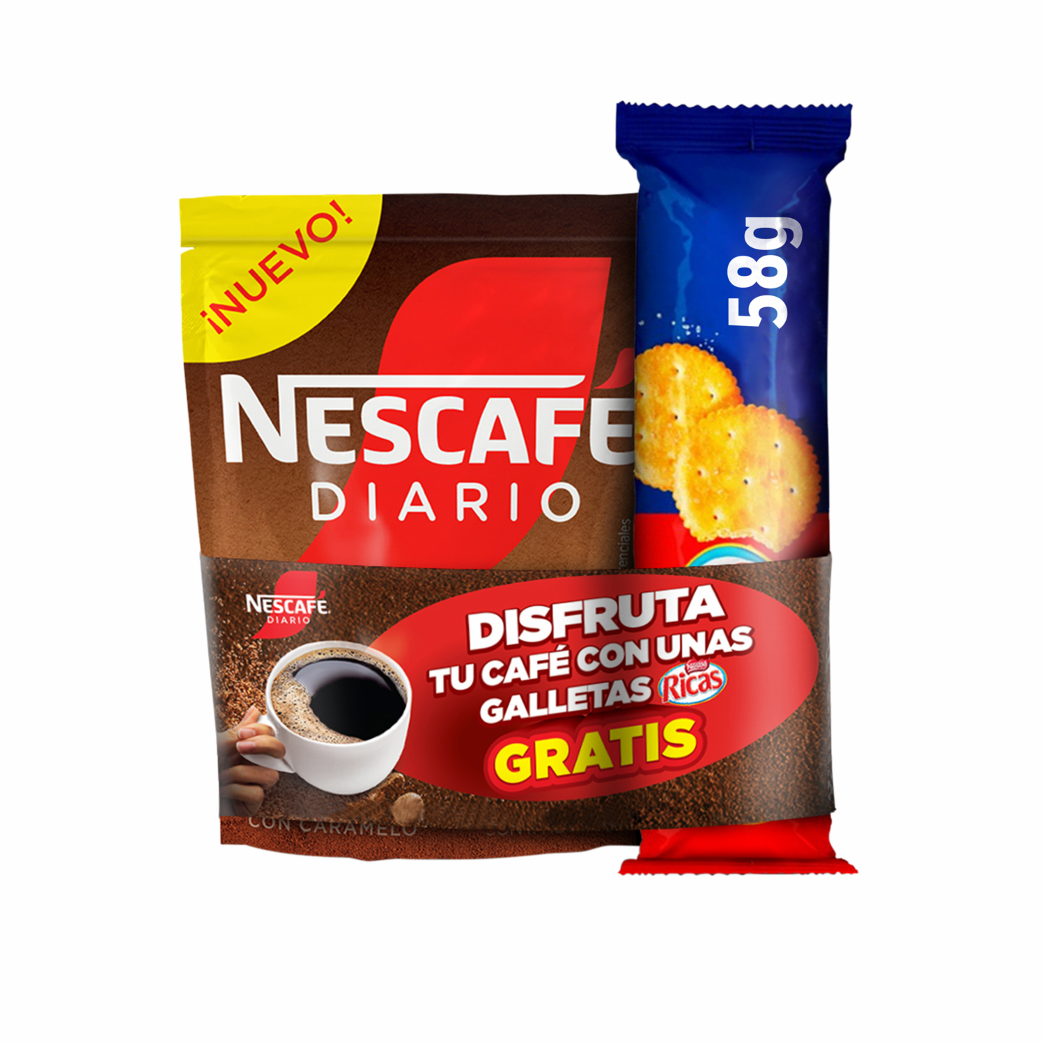 Café Instantáneo Diario Mas Galletas Ricas NESCAFÉ 50 G