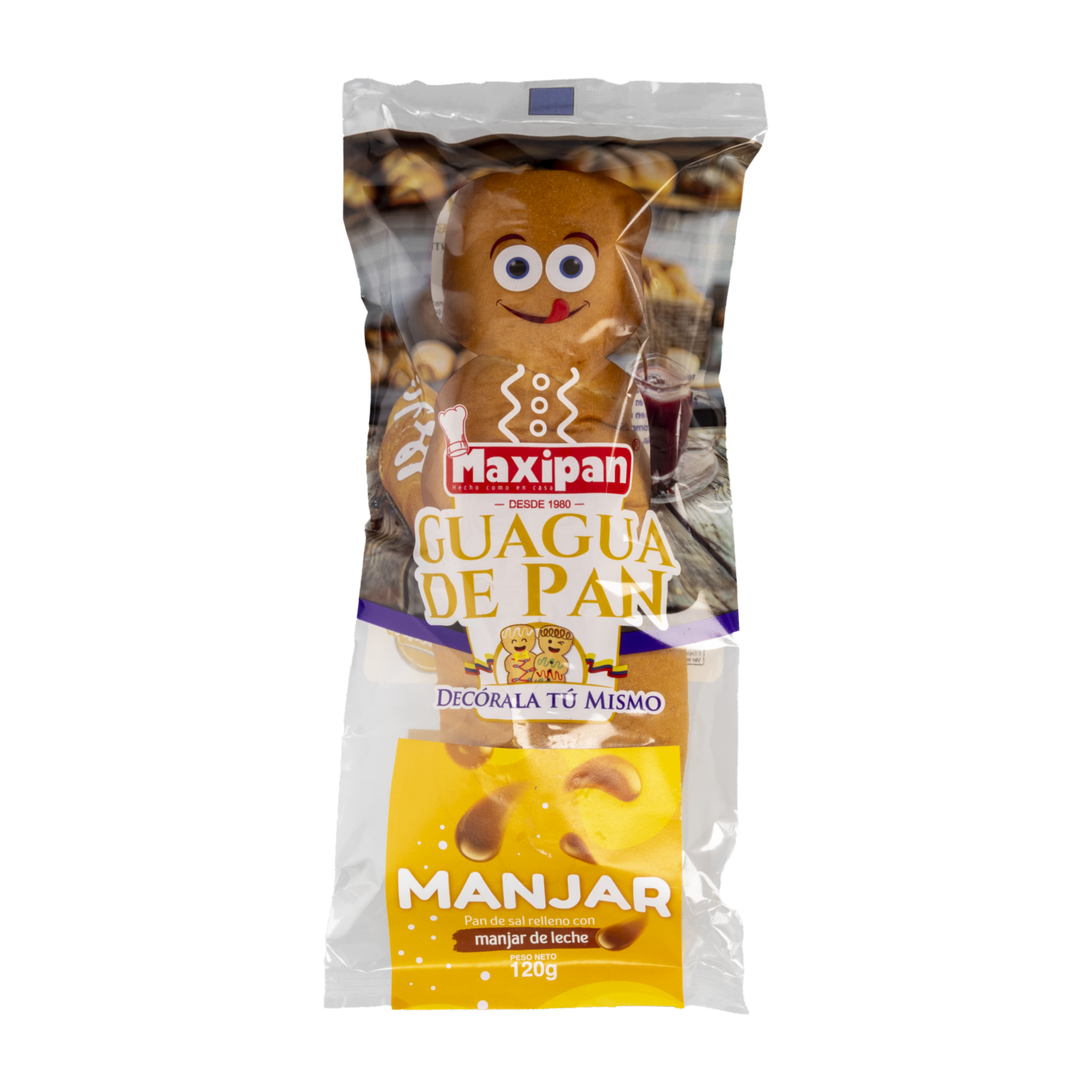 Guagua De Pan Rellena  Manjar MAXIPAN 120 G