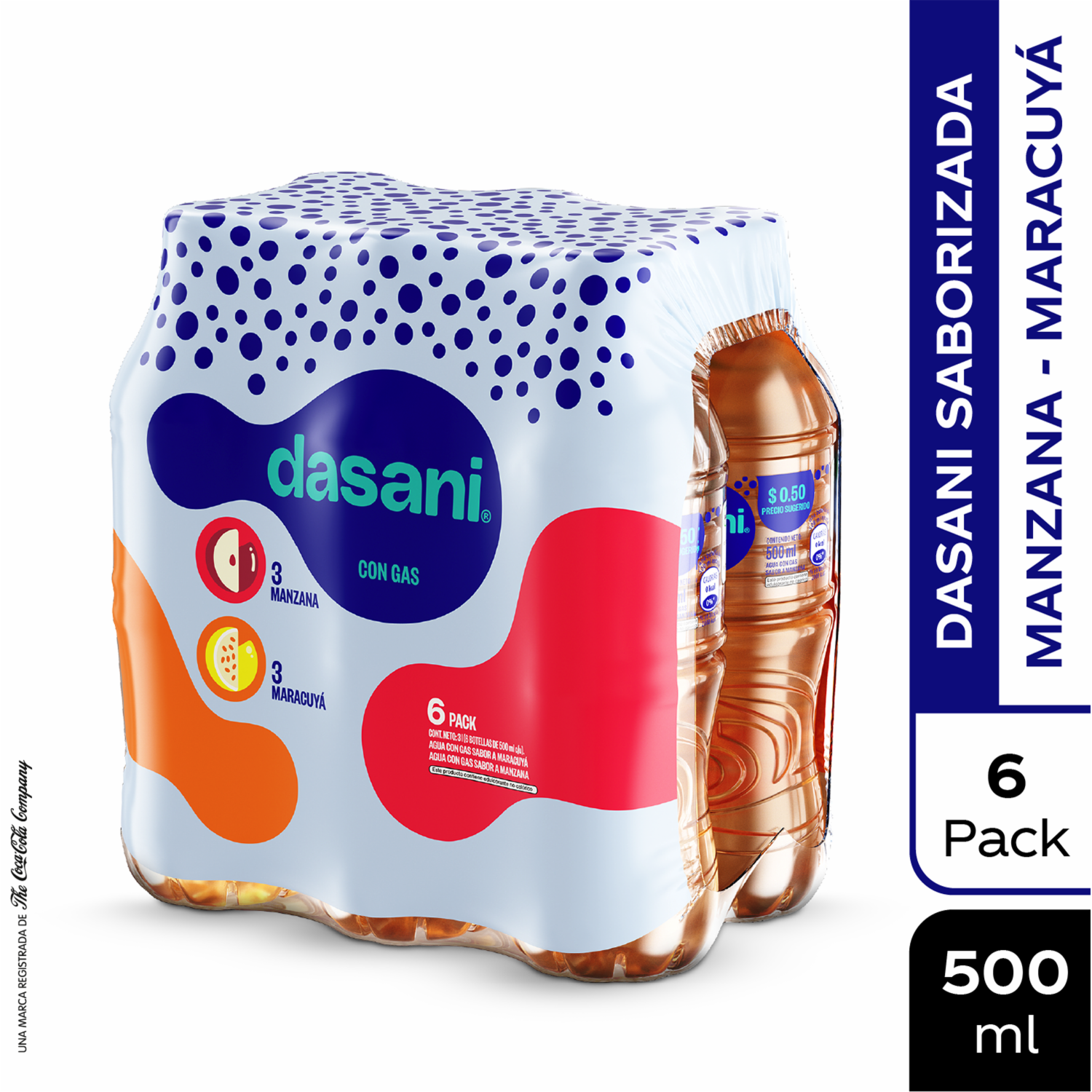 Agua Saborizada Mix Manzana Y Maracuyá DASANI 6 x 300 Ml