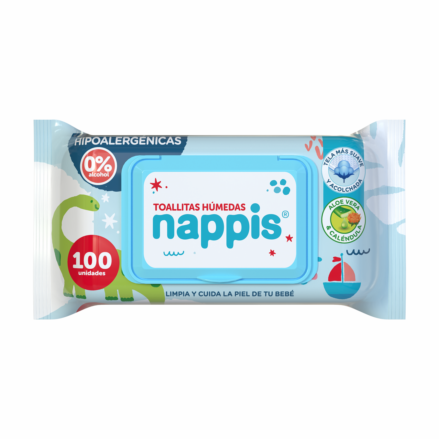 Pañitos Húmedos Tela Suave NAPPIS X 100 Uds