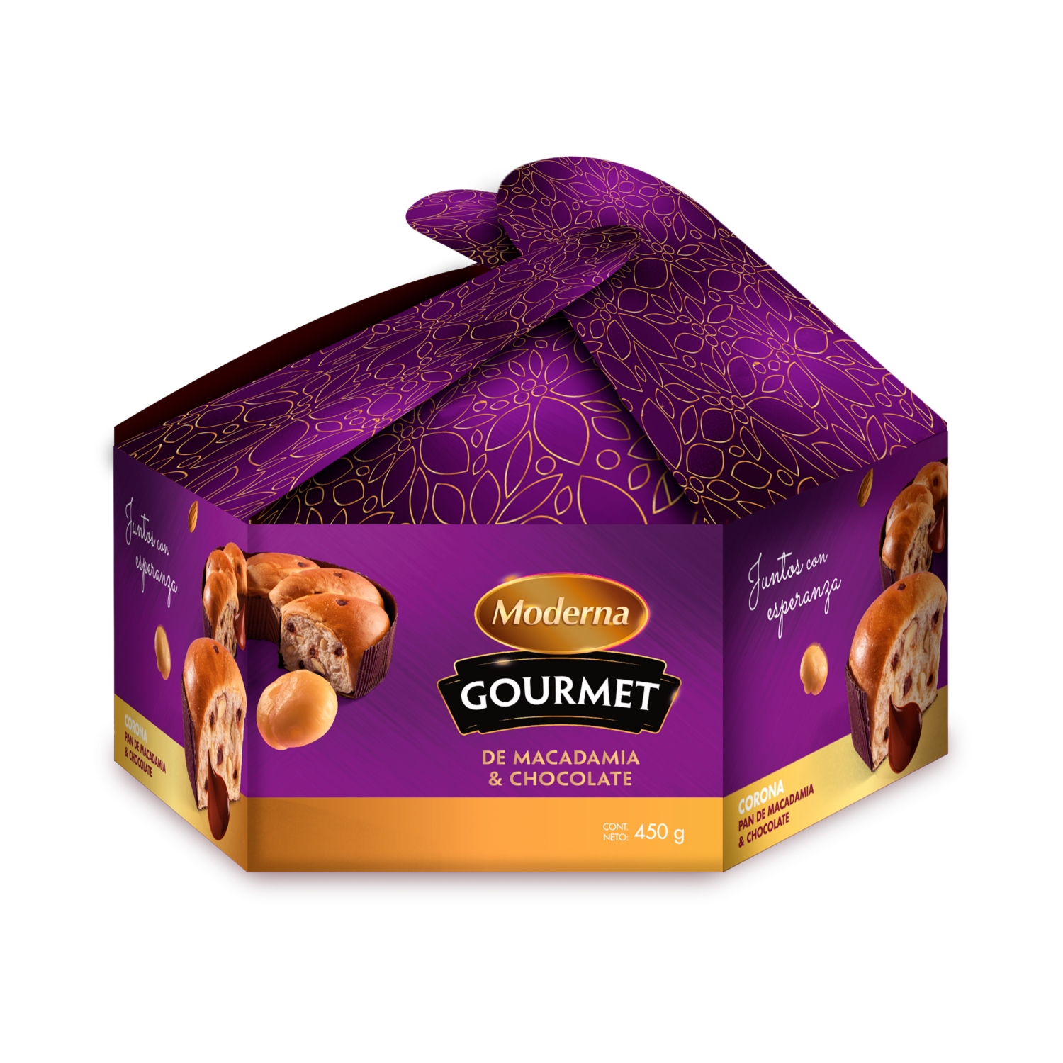 Panettone Gourmet Macadamia Y Chocolate MODERNA 450 G