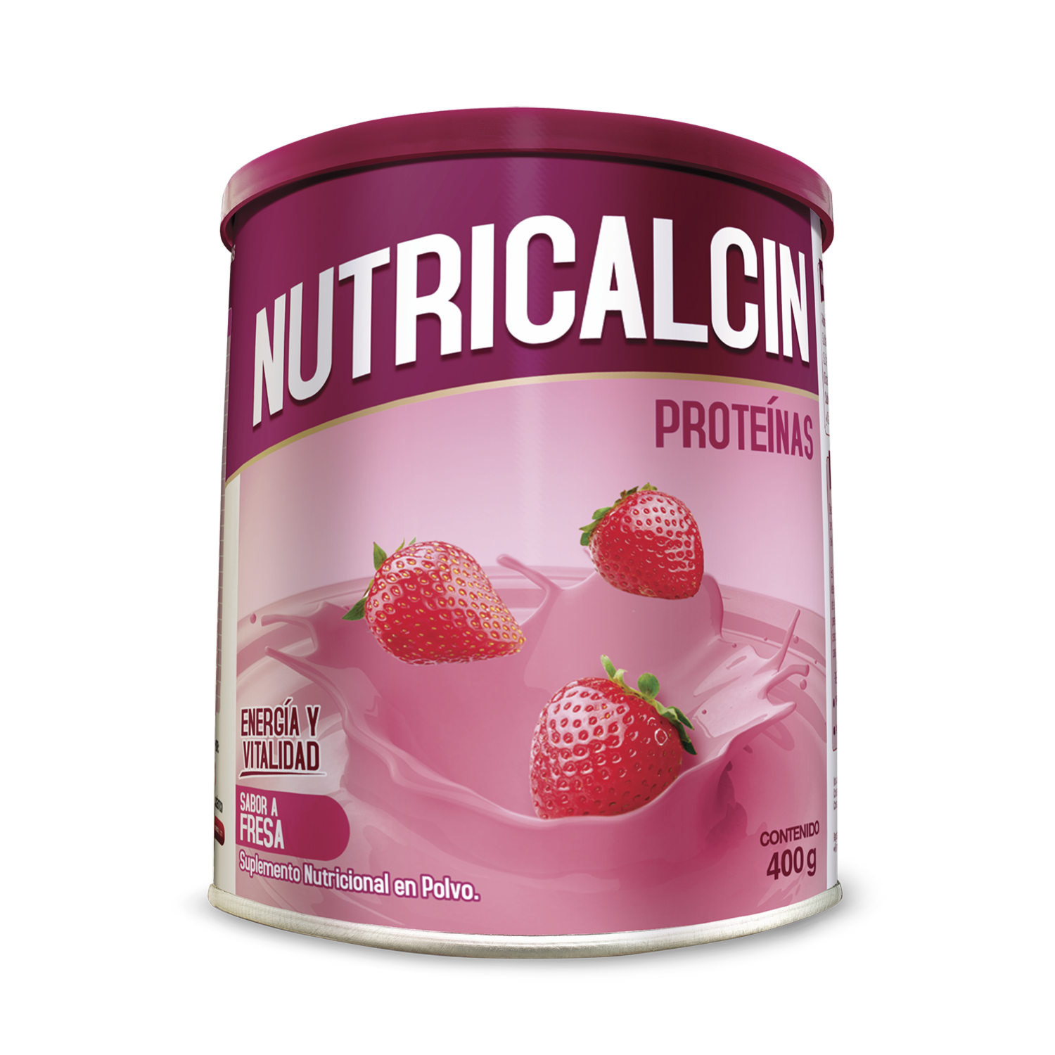 Suplemento Nutricional Proteínas En Polvo Sabor A Fresa NUTRICALCIN 400 G