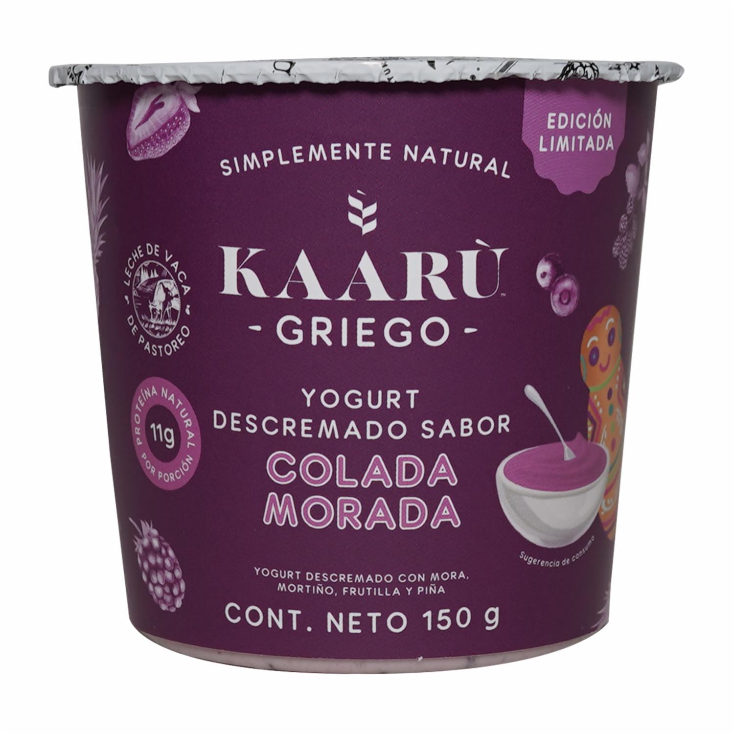 Yogurt Griego Descremado Sabor Colada Morada KAARÙ 150 G