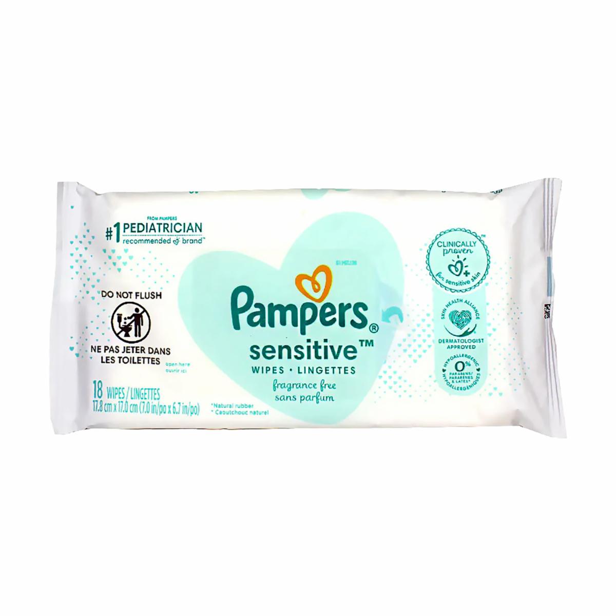 Pañitos Húmedos Sensitive Libre De Fragancia PAMPERS 18 U