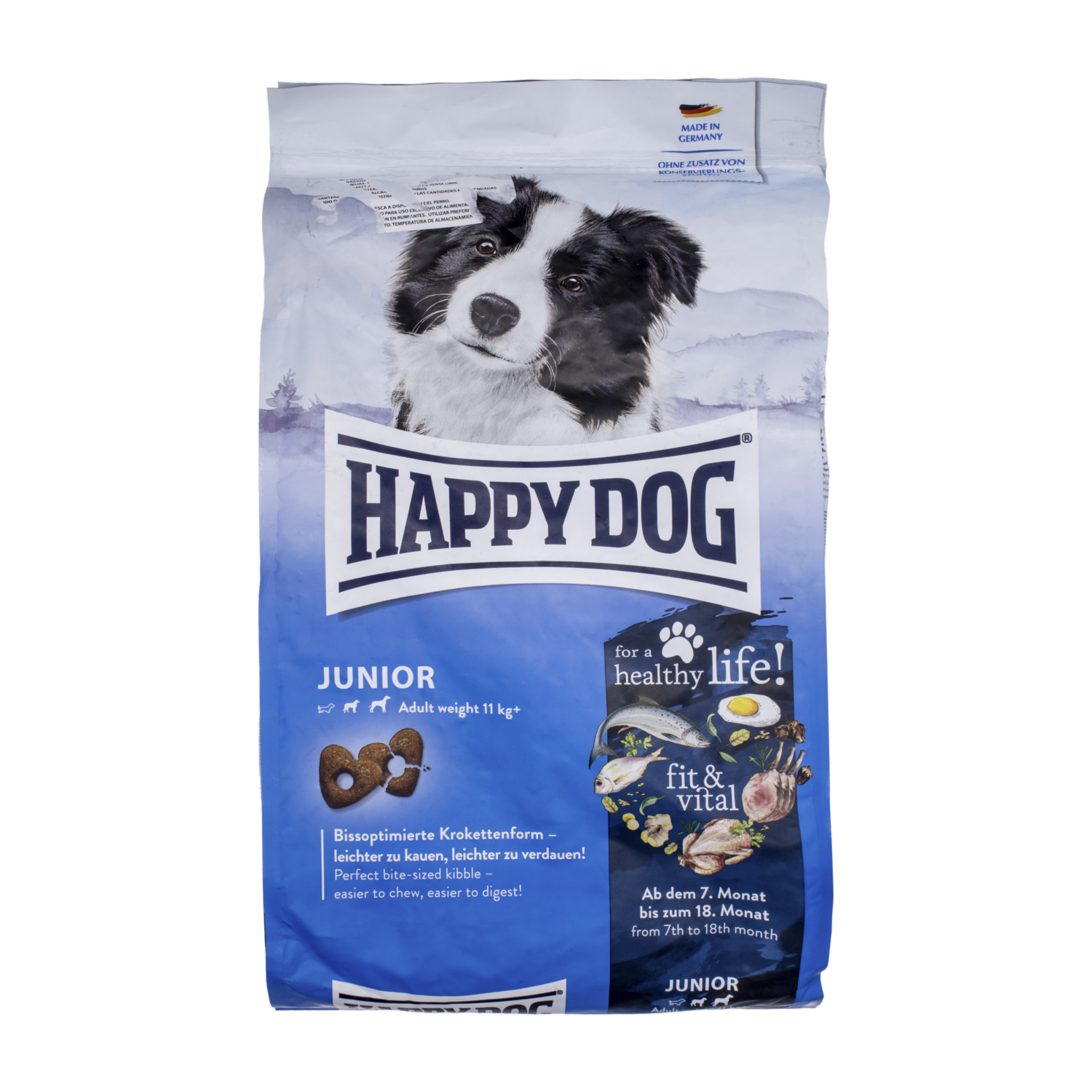Alimento Para Perros Fit Y Vital Junior De Aves Cordero Y Pescado HAPPY DOG 4 Kg