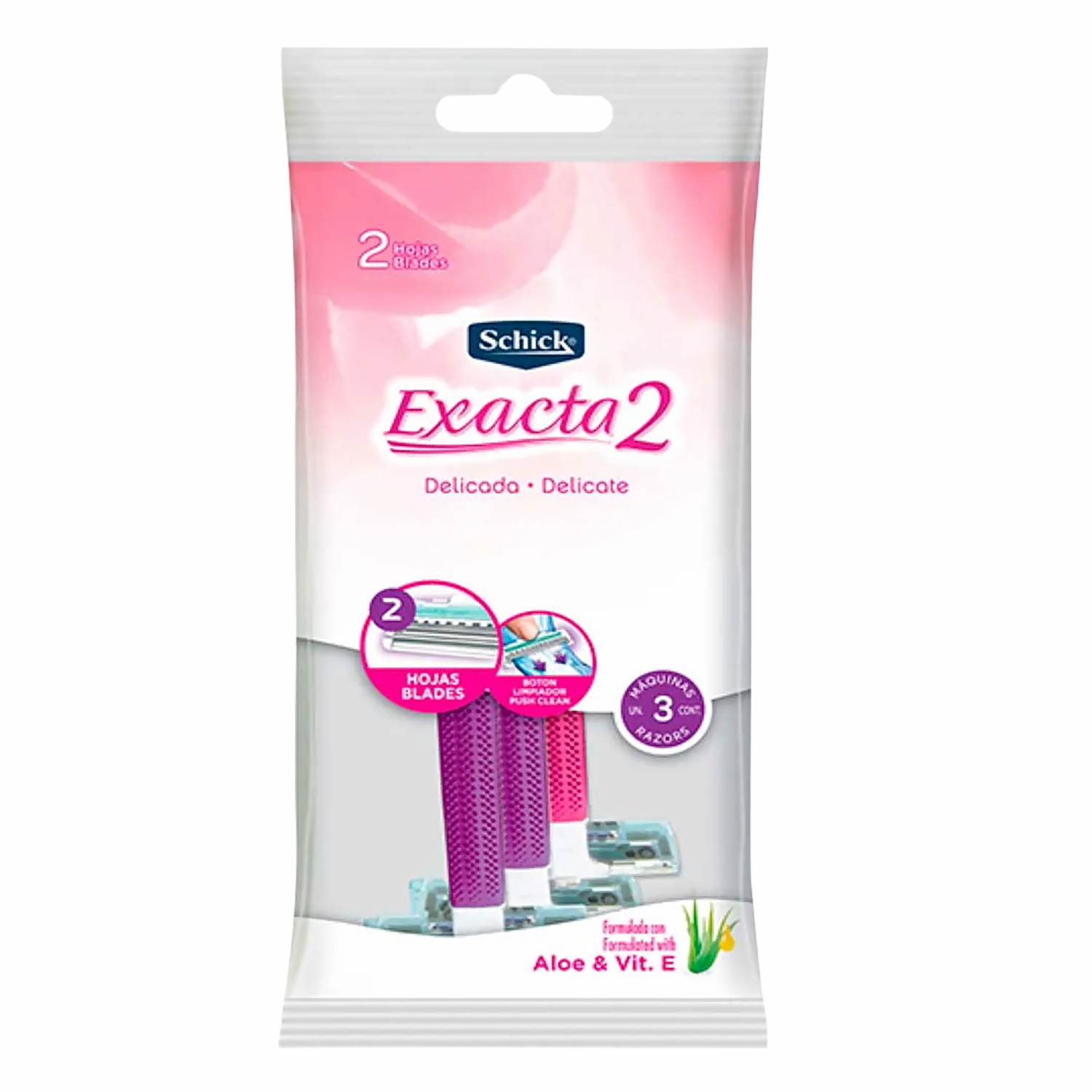 Razuradora Desechable Mujer Exacta 2 Piel Delicada SCHICK 3 Uds