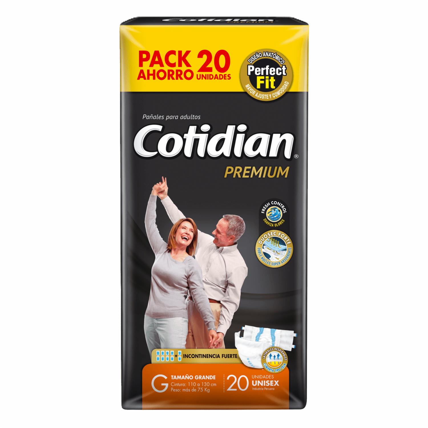 Pañal Desechable Premium Grande COTIDIAN X 20 Uds