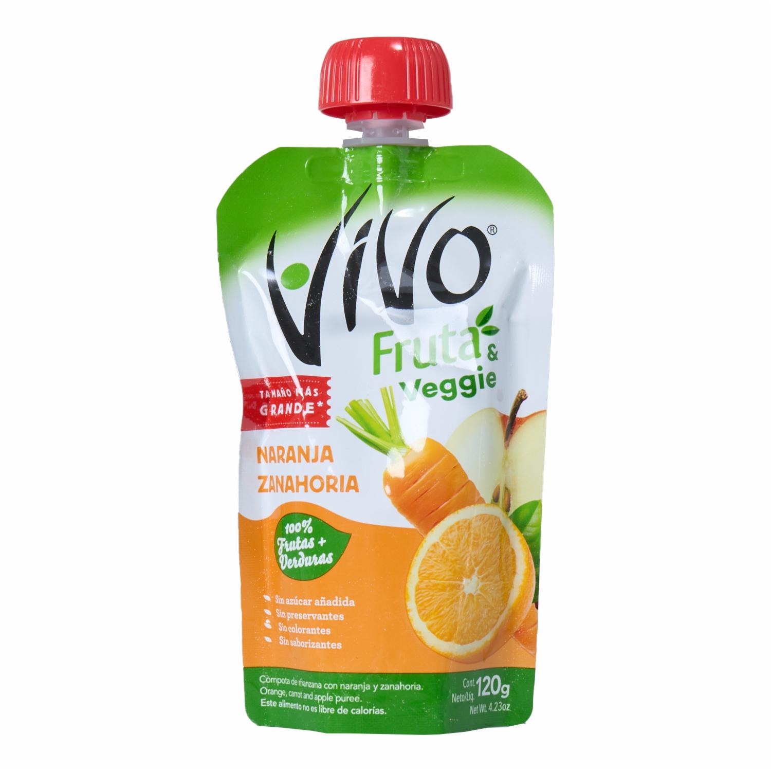 Compota Pure De Manzana Naranja Y Zanahoria VIVO 120 g - Supermaxi