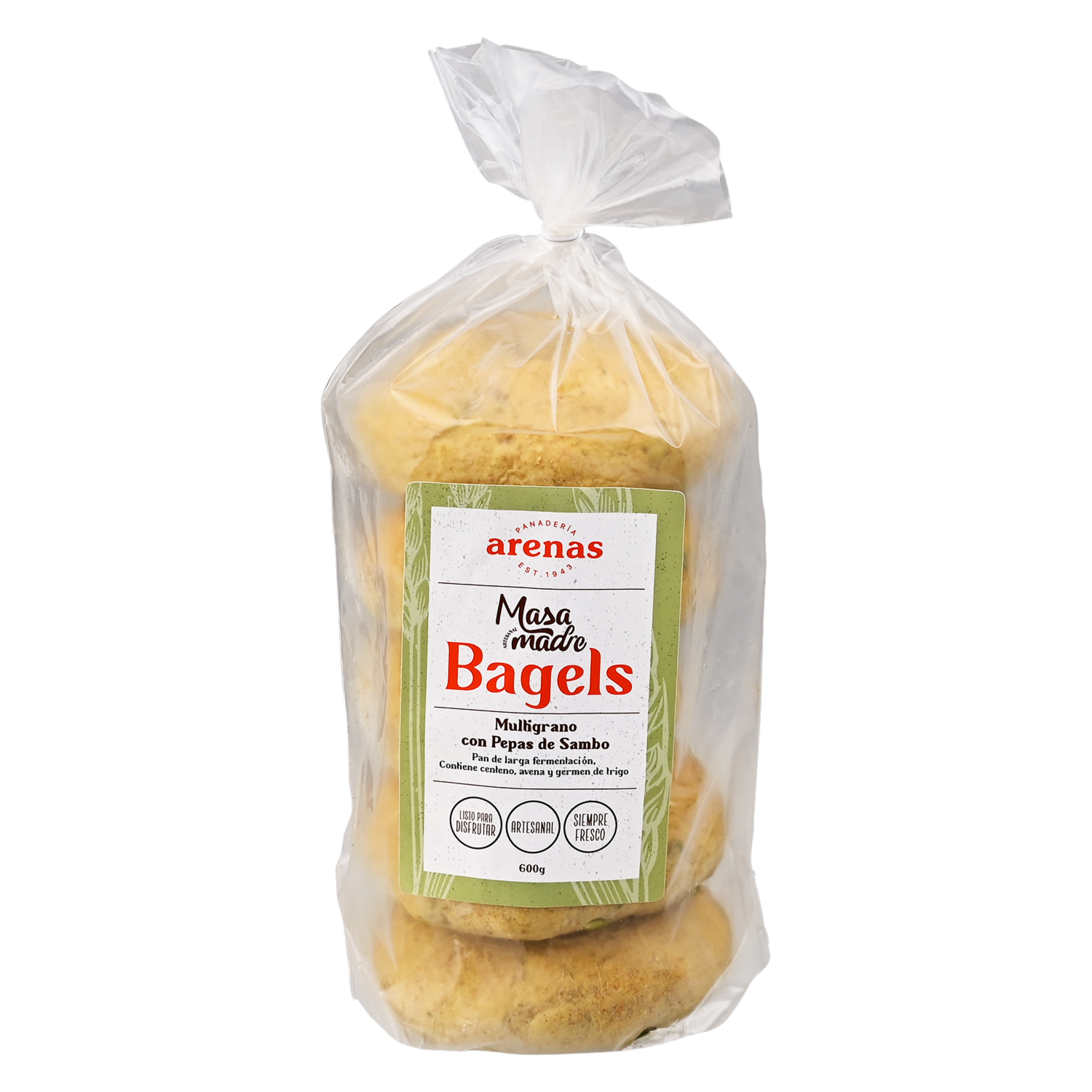 Pan De Masa Madre Bagels Multigrano Congelado ARENAS 600 G