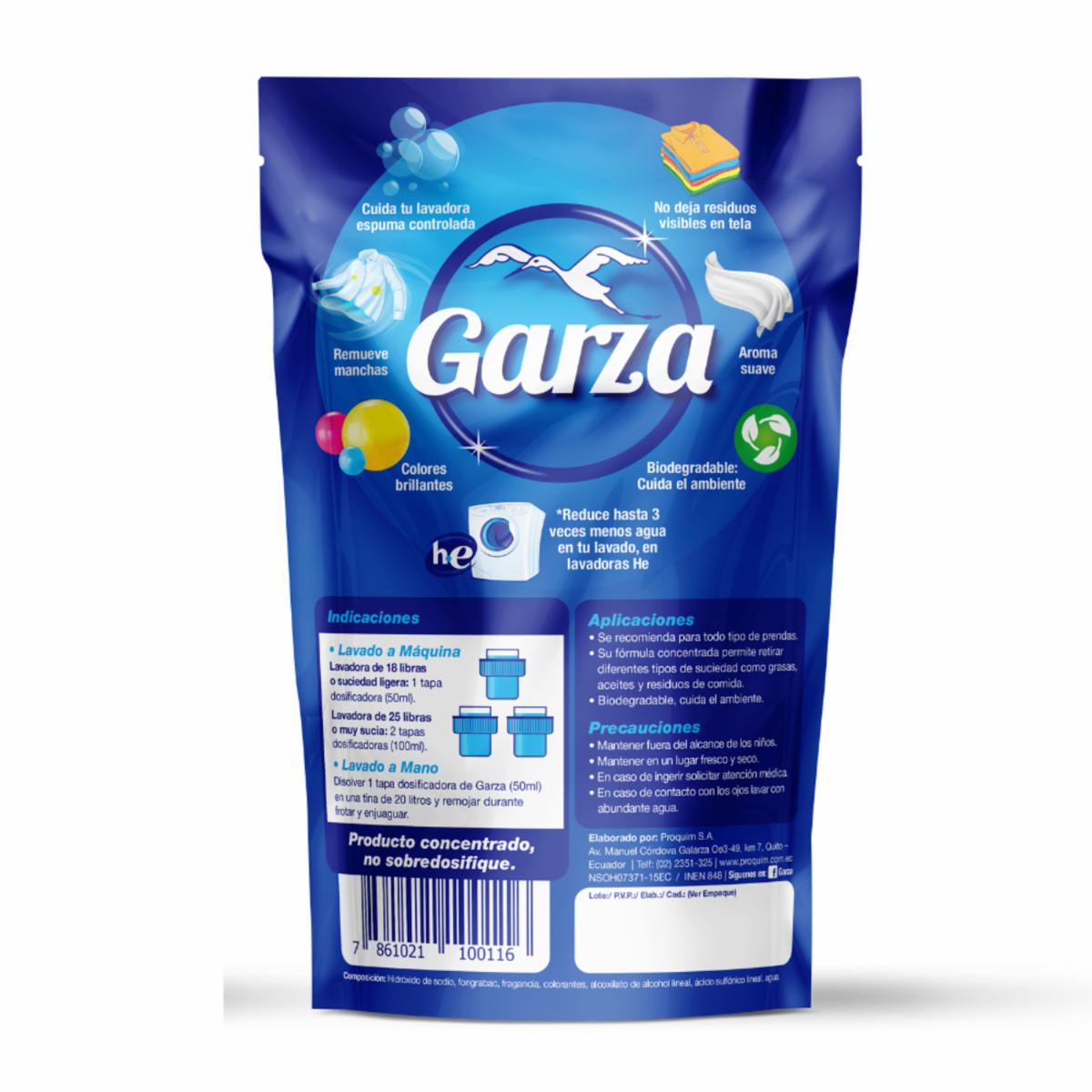 Detergente Líquido Premium GARZA 1000 Ml - Imagen 3