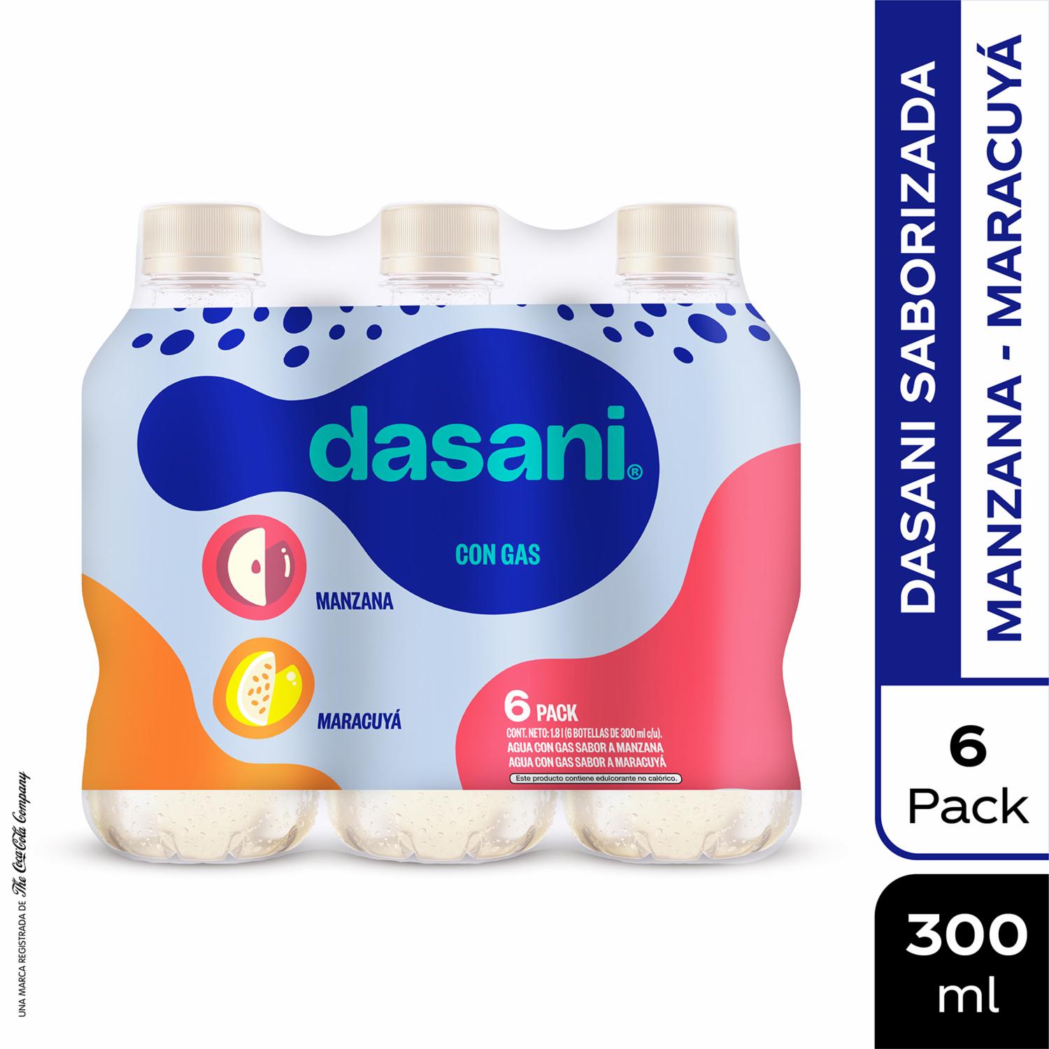 Agua Saborizada Mix Manzana Y Maracuyá DASANI 6 x 300 Ml