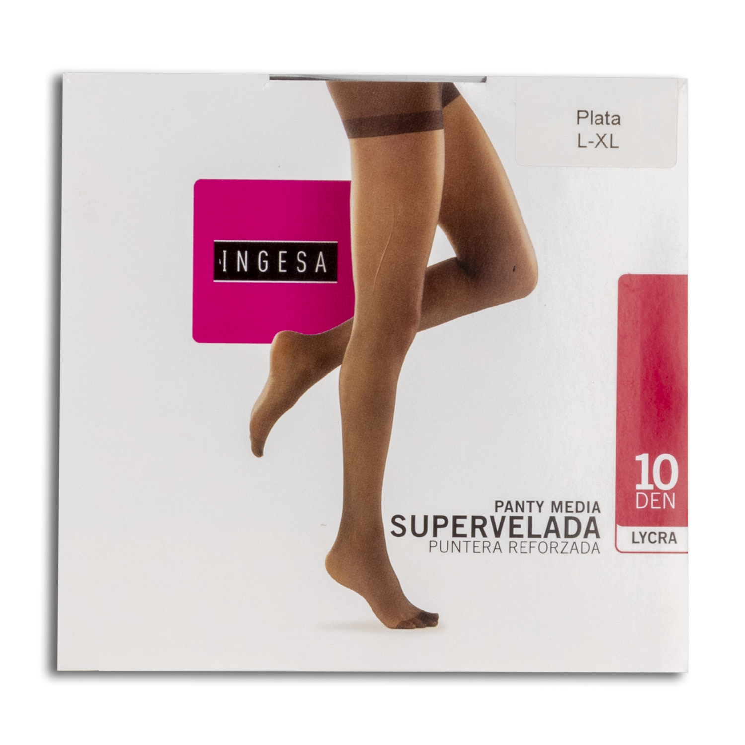 Panty Media Lycra Supervelada Plata 10 Den INGESA