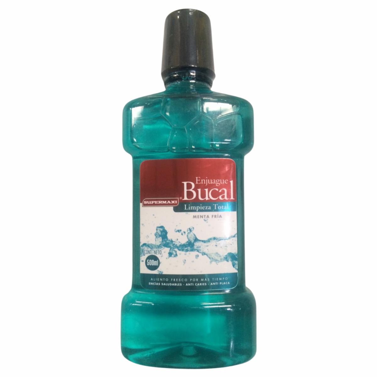 Enjuague  Bucal Sabor A Menta Fría SUPERMAXI 500 Ml