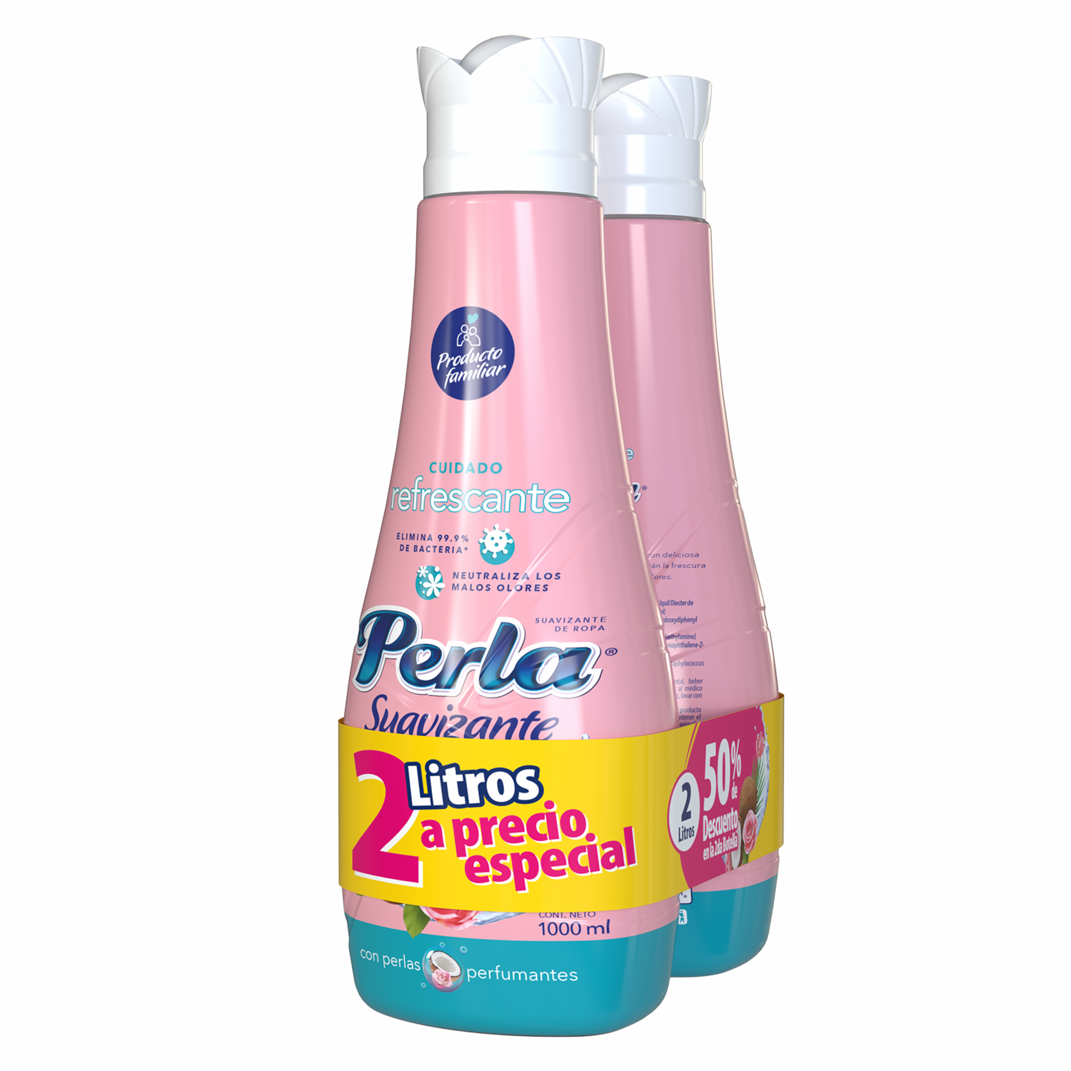 Suavizante De Ropa Coco Y Agua De Rosas Bipack PERLA 2000 Ml