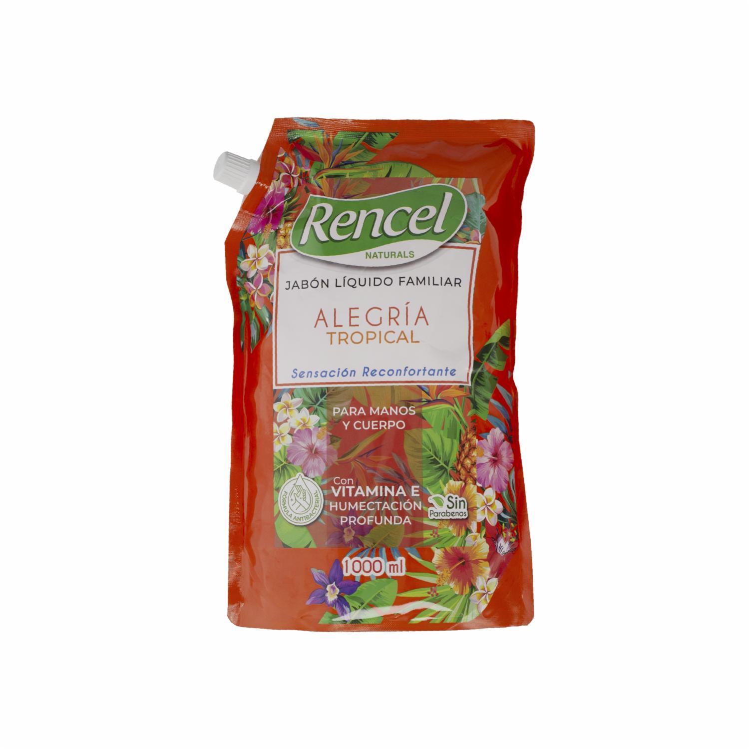 Jabón Líquido Antibacterial Alegría Tropical RENCEL 1000 Ml