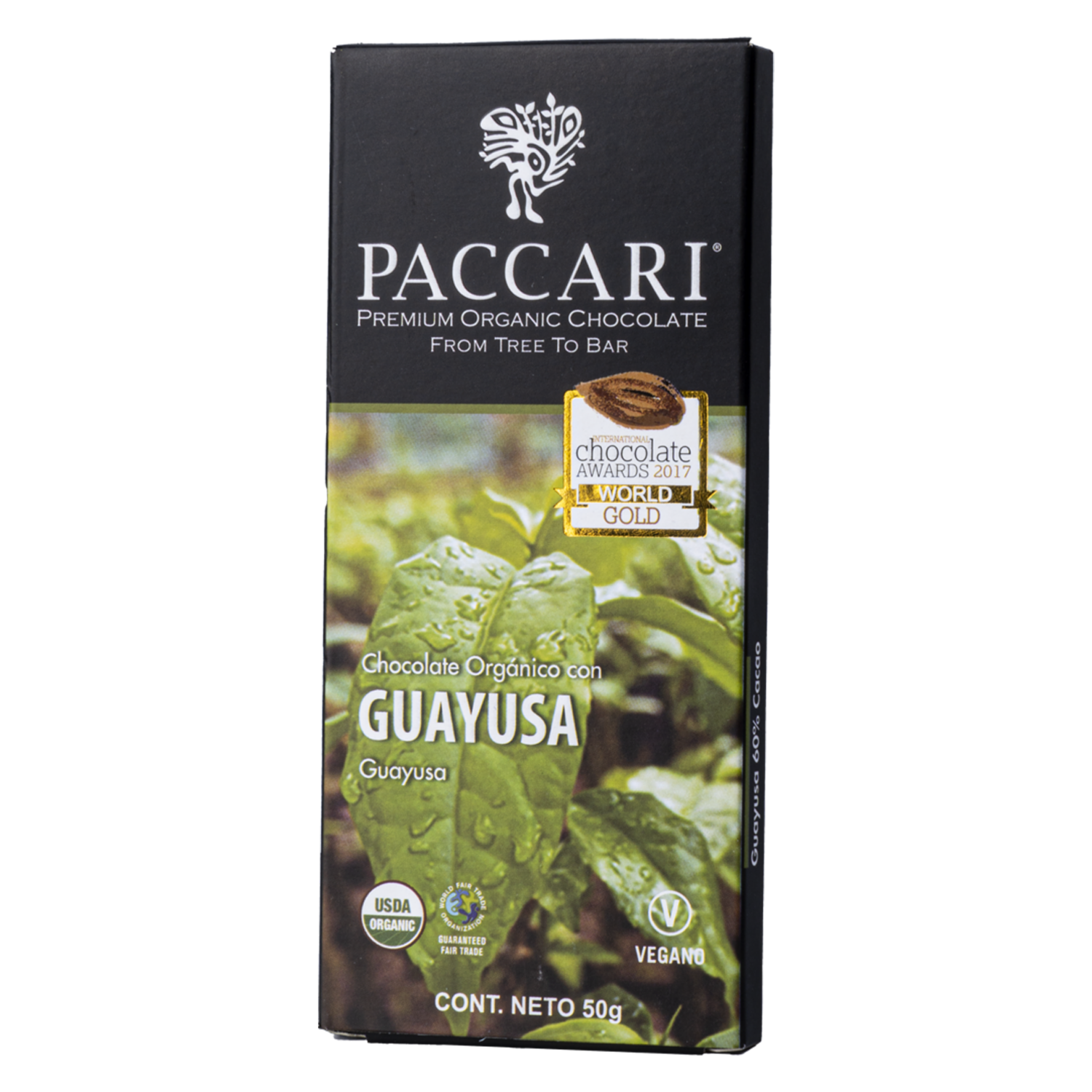 Chocolate Con Guayusa Orgánicp PACCARI Tableta