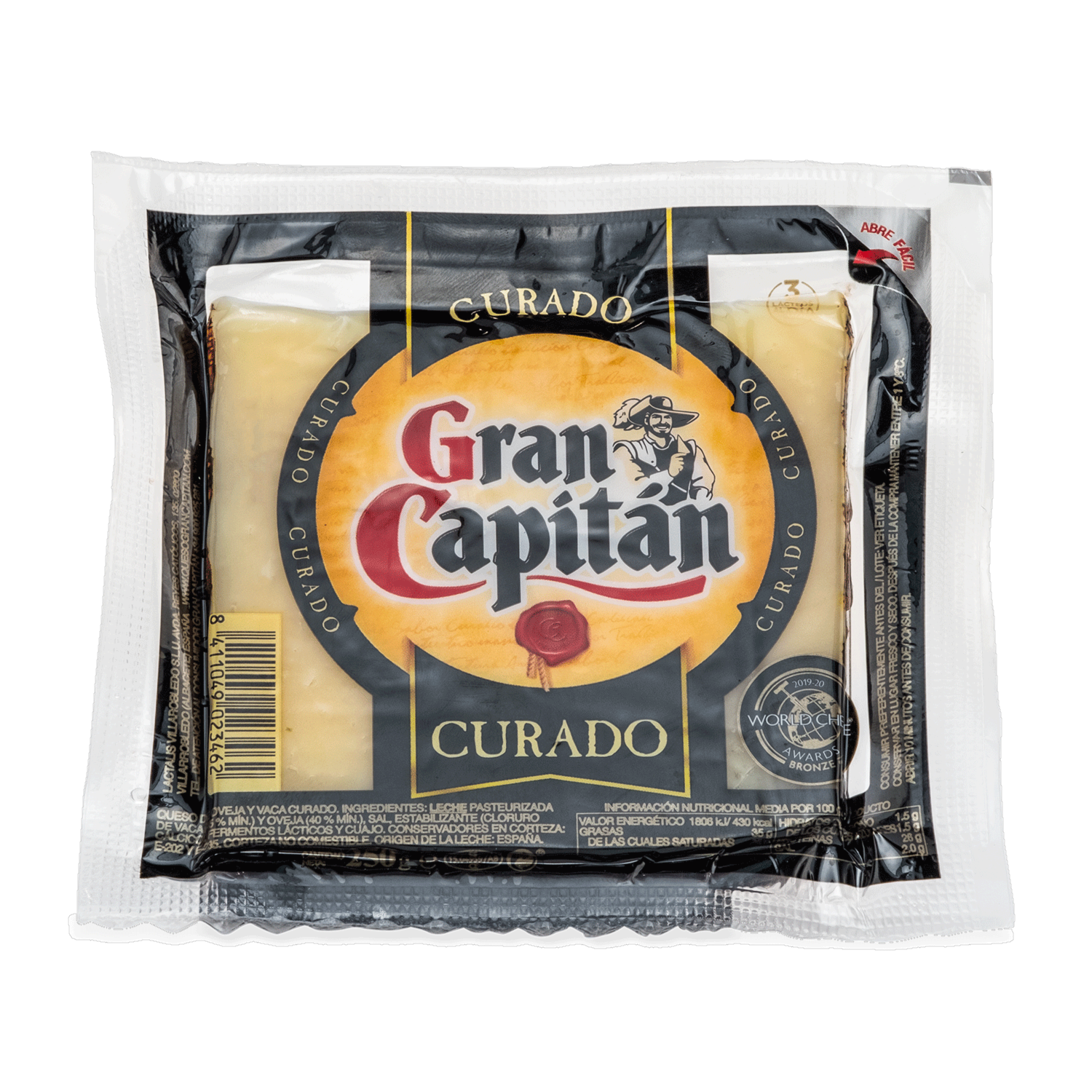 Queso Gran Capitán Curado Queso PARMALAT 250 G